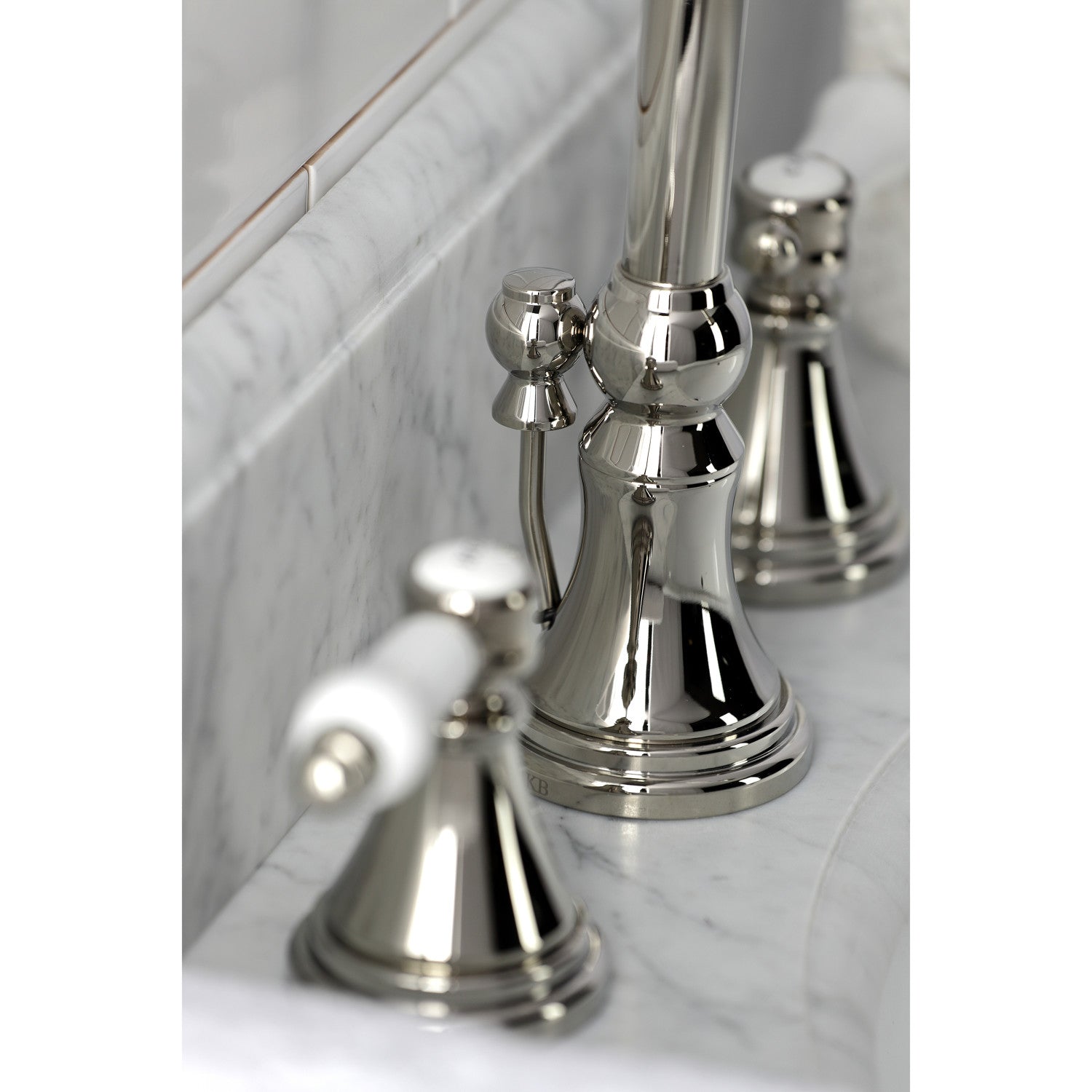 Bel Air KS2986BPL Two Handle 3 Hole Widespread Bathroom Faucet with Brass Pop Up Drain - Polished Nickel Finish for Vanity Sink, Perfect for Modern Bathroom Renovation and Home Upgrade