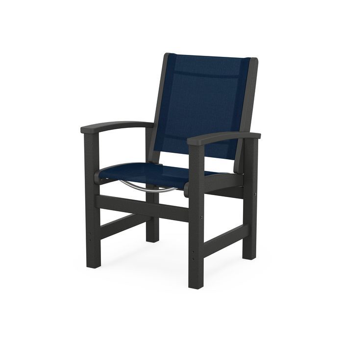 POLYWOOD Coastal Dining Chair - Weather-Resistant Outdoor Furniture, All-Weather Adirondack Chair for Patio, Deck, Garden & Poolside - Perfect for Backyard, Beach House & Waterfront Dining