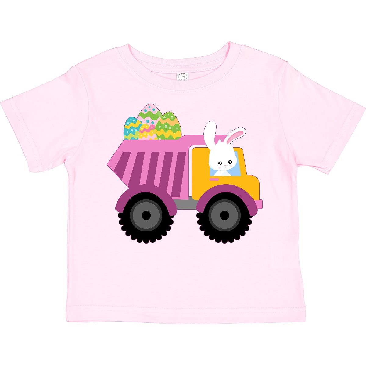 Easter Bunny in Dump Truck Delivering Eggs Toddler T-Shirt - Cute Easter Graphic Tee for Kids - Perfect for Easter Celebrations, Egg Hunts & Spring Outfits