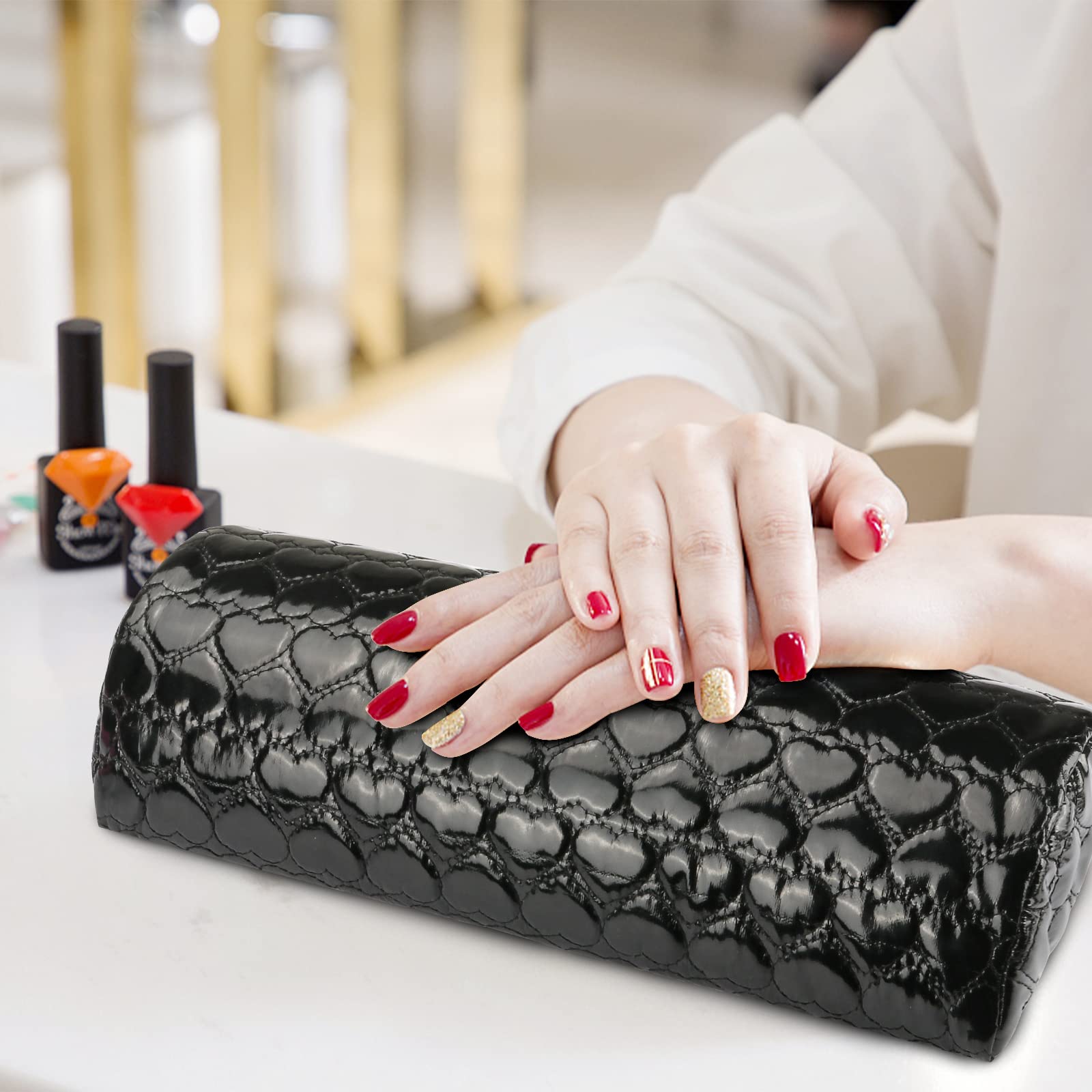 PU Leather Nail Hand Rest Cushion - Professional Manicure Pillow for Nail Art & Salon Use