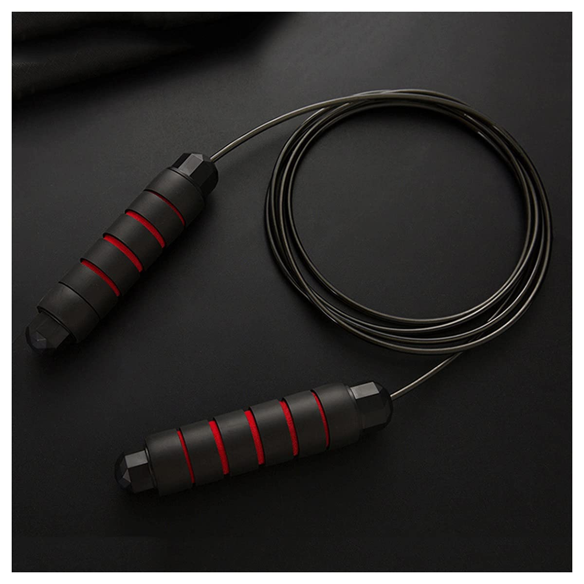 UFFD Tangle-Free Ball Bearing Speed Jump Rope for Fitness - Adjustable Skipping Rope for Weight Loss, Calorie Burning & Gym Workouts - Memory Foam Anti-Slip Handles for Women, Men & Kids - Perfect for Home Exercise, CrossFit Training & Outdoor Workouts