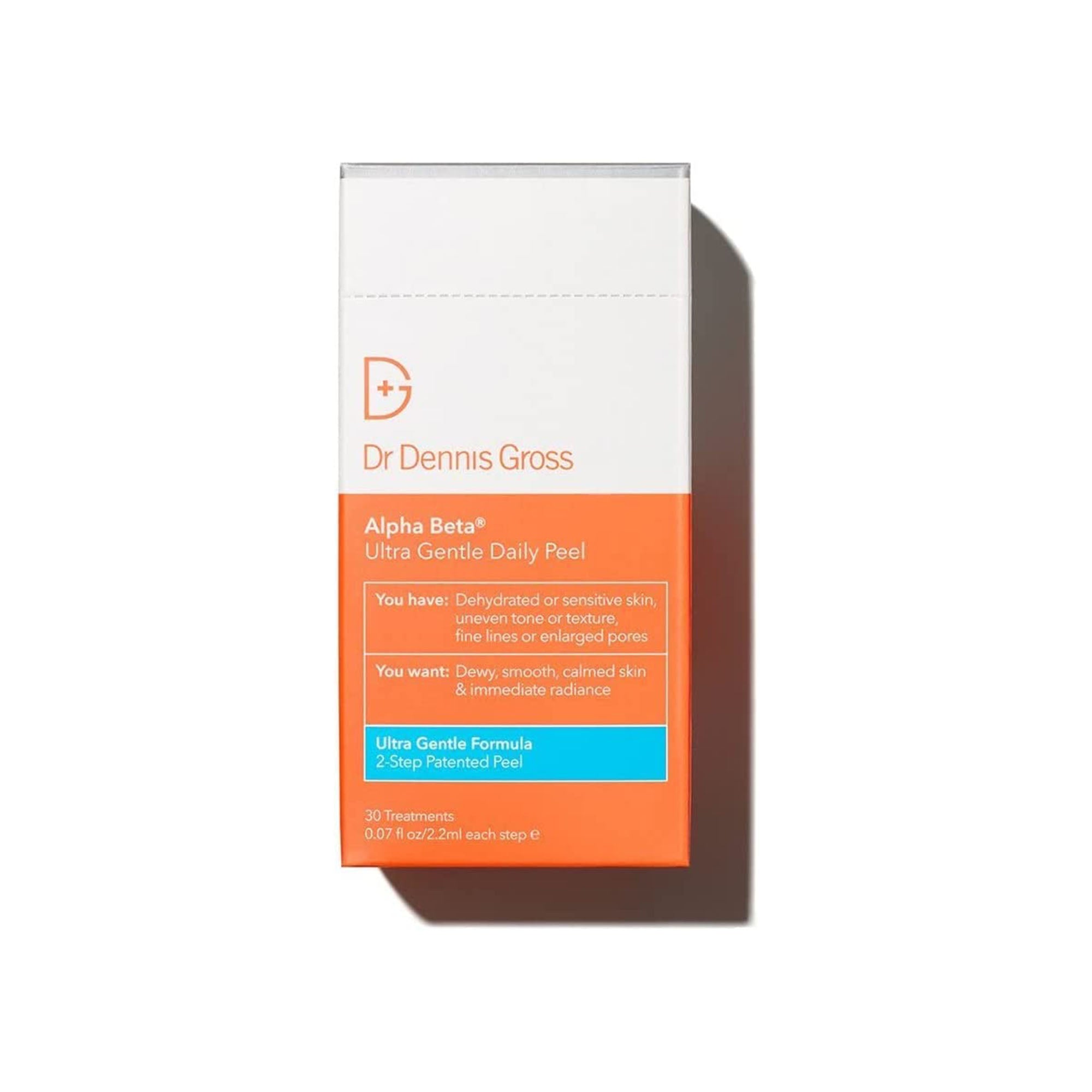Dr. Dennis Gross Alpha Beta Ultra Gentle Daily Peel - Exfoliating Face Treatment for Sensitive Skin, 30 Applications | Brightens, Smooths & Reduces Wrinkles | Perfect for Daily Skincare Routine