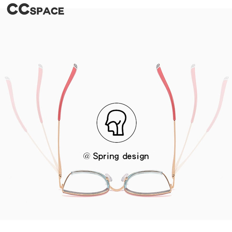 CCspace Women's Full Rim Square Cat Eye Titanium Eyeglasses - Lightweight & Durable TR90 Frame for Fashion & Office Wear (Model 56706) | Perfect for Work, Reading & Everyday Use