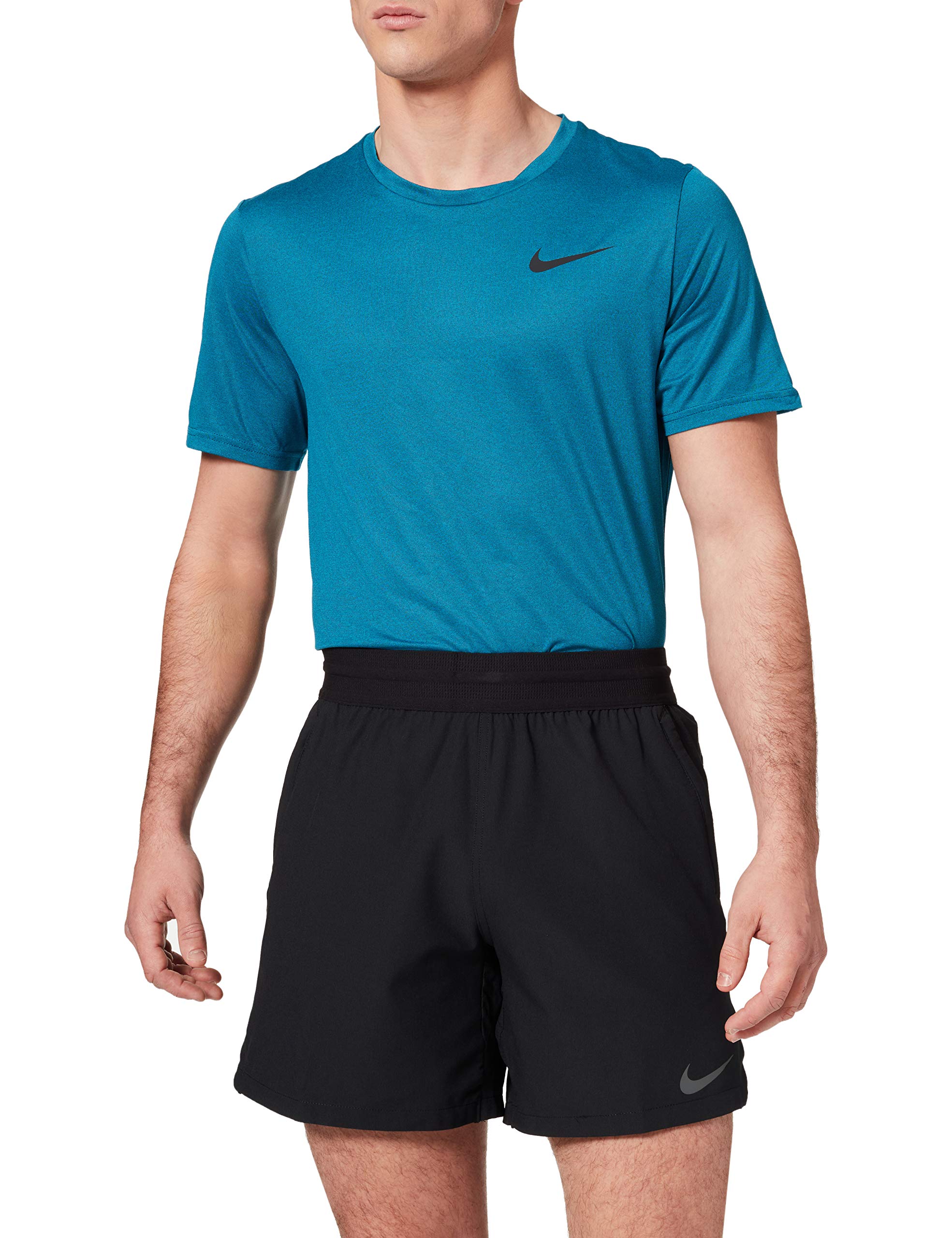 Nike Pro Men's Workout Shorts - Medium, Black/Iron Grey - Breathable Moisture-Wicking Athletic Shorts for Running, Gym & Training