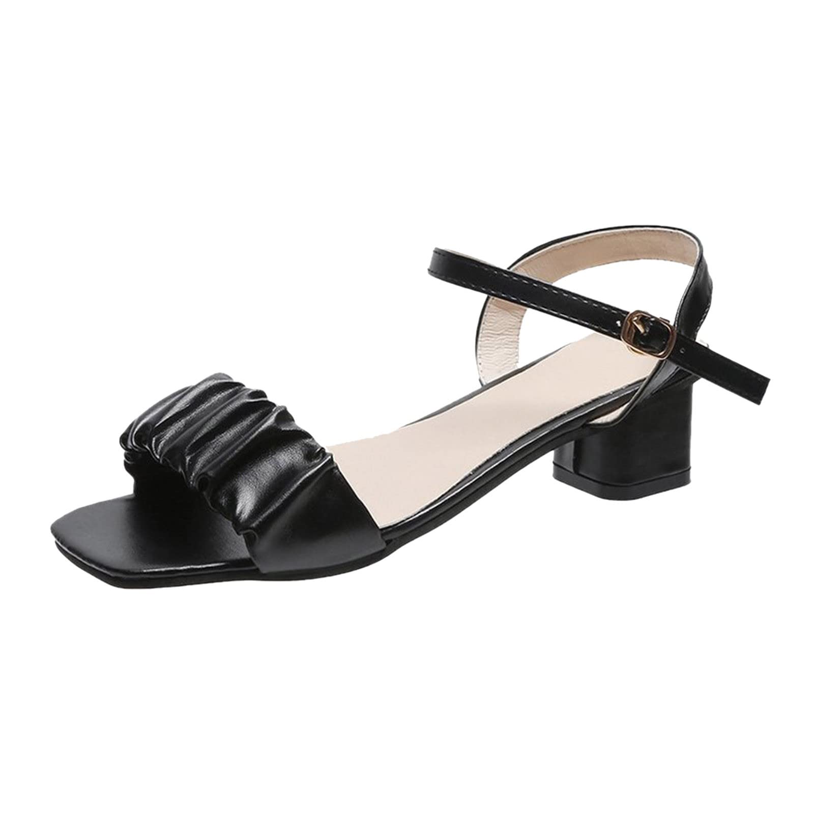 Women's Chunky Heel Sandals - 3 Inch High Heel Open Toe Fish Mouth Summer Sandals for Ladies | Perfect for Beach, Party & Casual Outfits