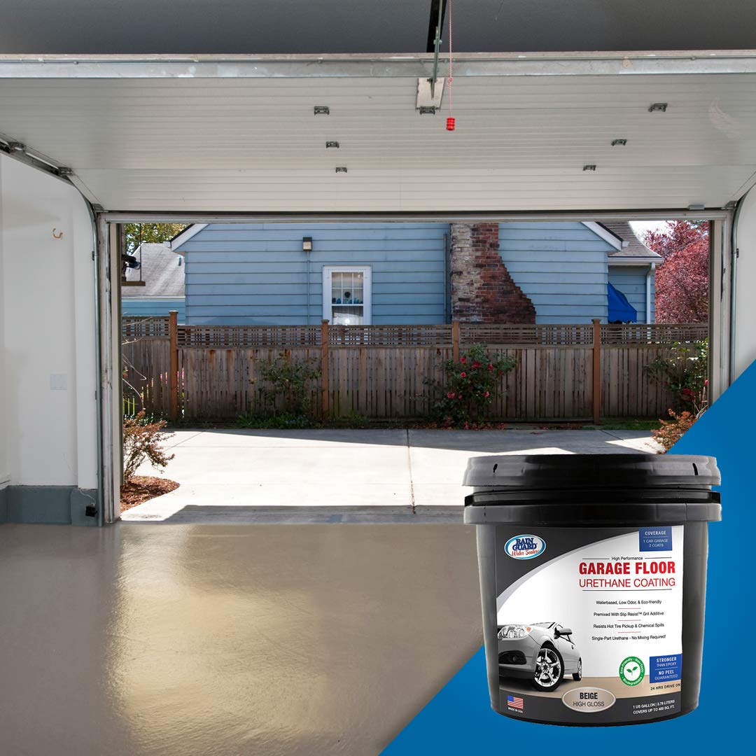 SP-1504 Beige Garage Floor Urethane Sealer - 1 Gallon Single Part Ready-to-Use Epoxy Coating (Covers 200 Sq.Ft) - Durable Concrete Protection for Garages, Basements & Workshops