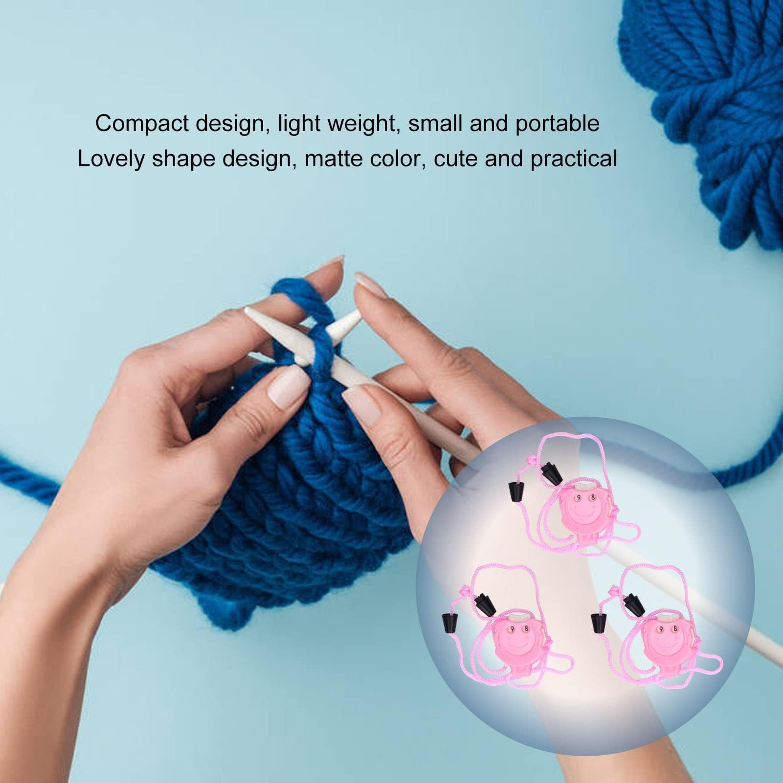 3-Piece Pink Knitting Counter Set - Row Counter, Stitch Counter & Marker for Crochet & Knitting | Perfect for Yarn Projects, DIY Crafts & Handmade Gifts