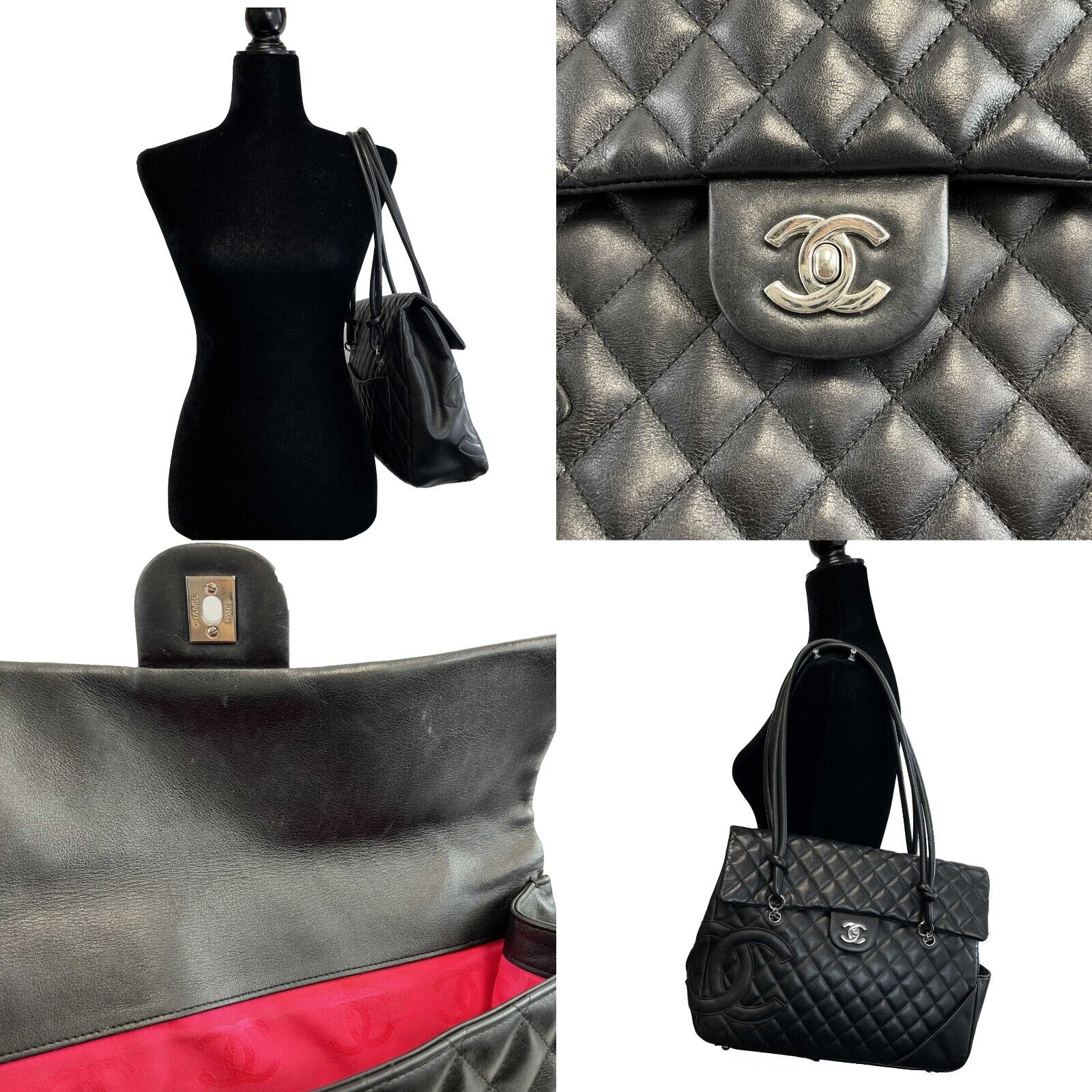 Chanel Very Good Cambon Large Ligne Tote Flap Black Leather Shoulder Handbag for Women | Luxury Designer Purse for Work, Travel & Everyday Use