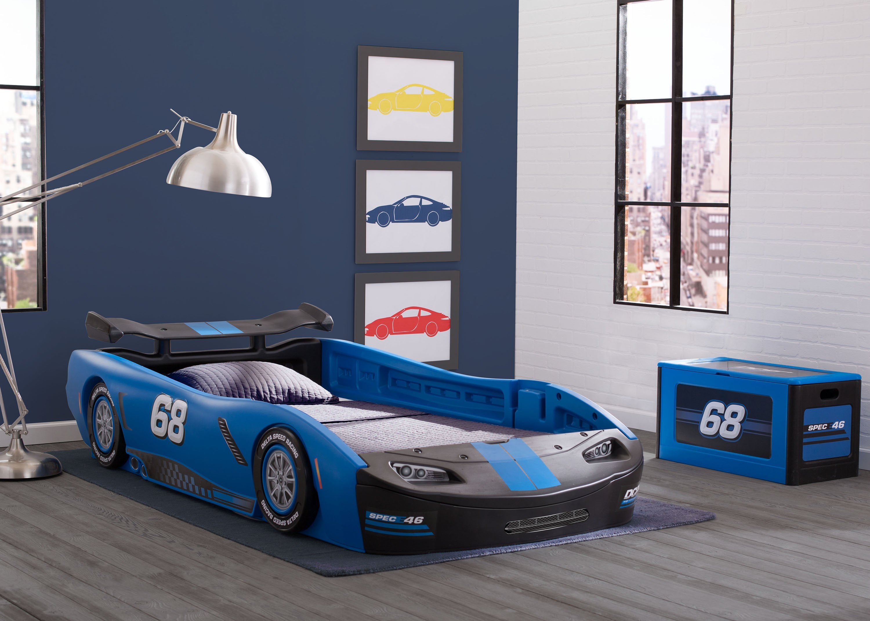 Turbo Race Car Twin Bed for Kids - High-Speed Design Themed Bedroom Furniture for Boys & Girls - Perfect for Racing Enthusiasts' Bedrooms and Playrooms