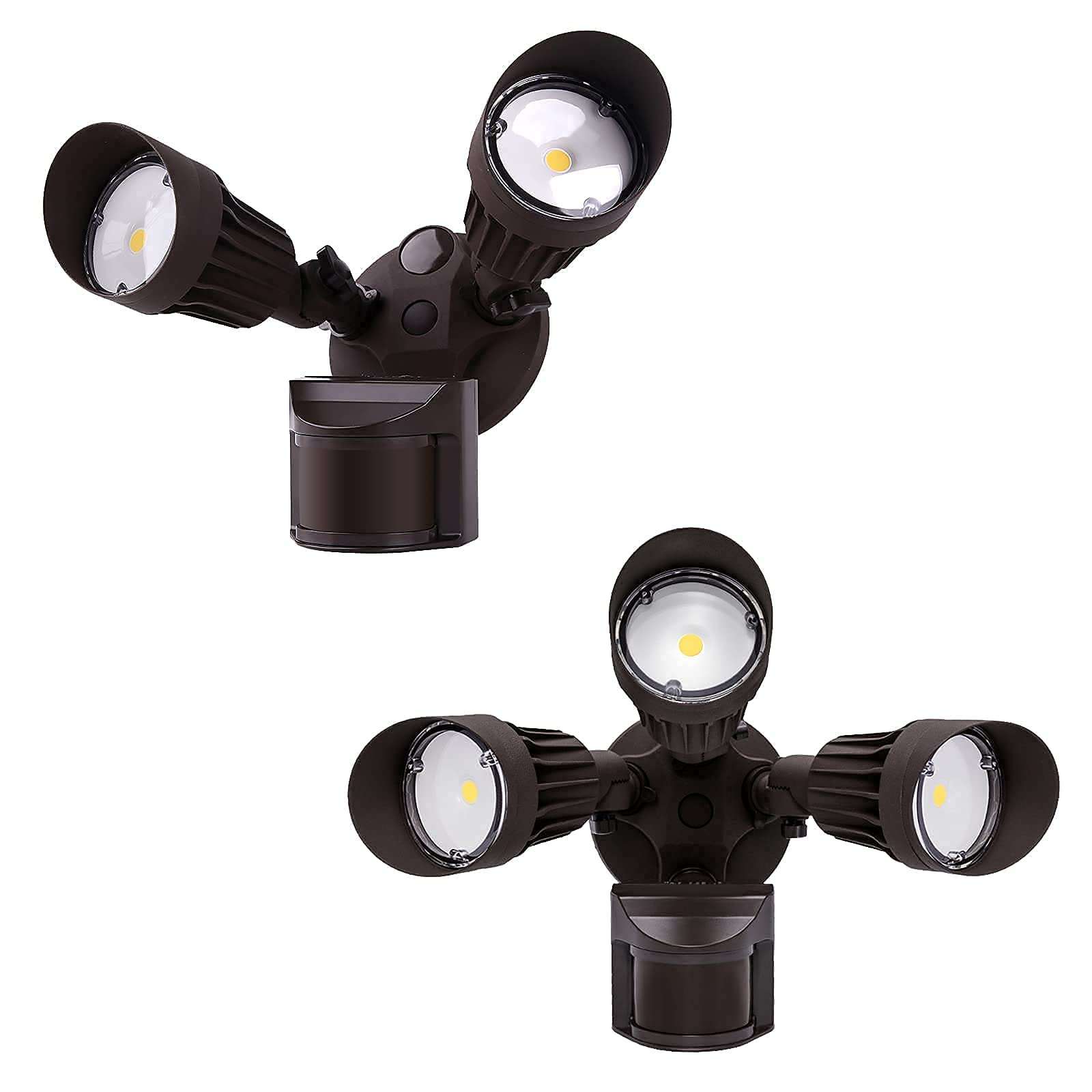 JJC LED 2-Pack Safety Lights (20W 2000LM & 30W 3000LM, 5000K Daylight White) - IP65 Waterproof Motion Sensor Flood Lights for Outdoor Security, Garage, Yard, and Driveway Lighting
