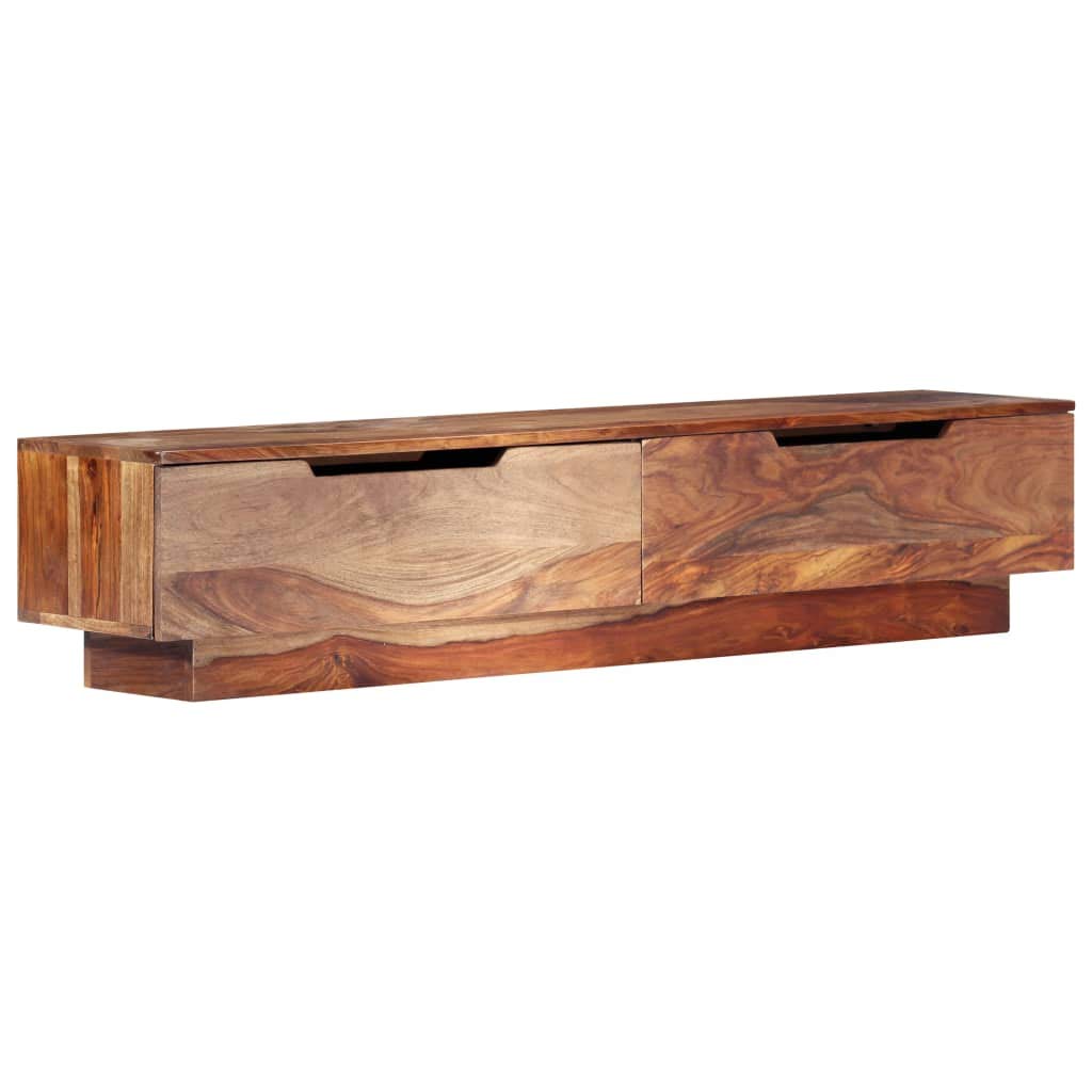 Solid Sheesham Wood TV Stand with 2 Drawers - 57.1