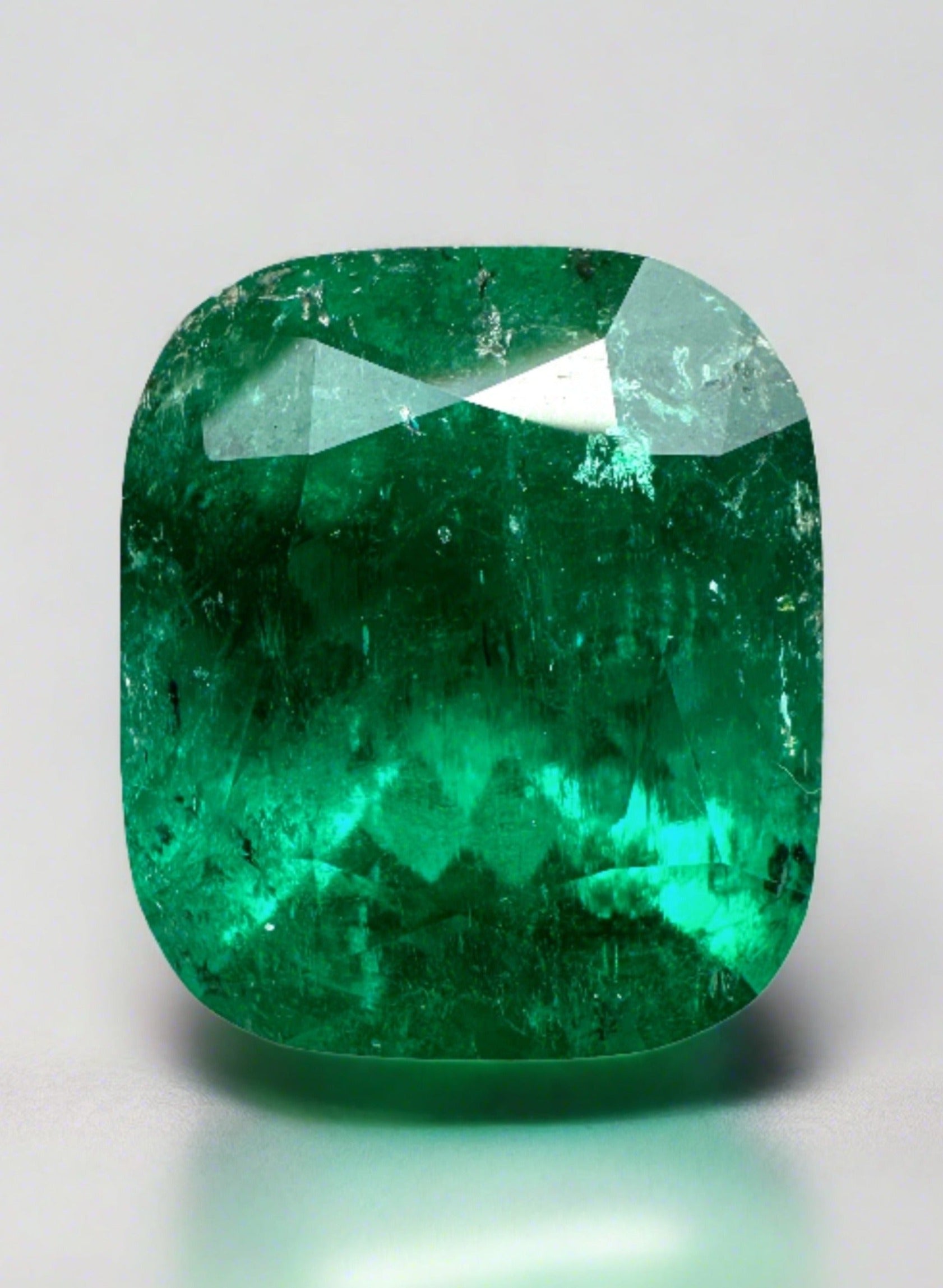 6.32 Carat Intense Muzo Green Natural Loose Colombian Emerald Cushion Cut Gemstone for Jewelry Making & Luxury Engagement Rings