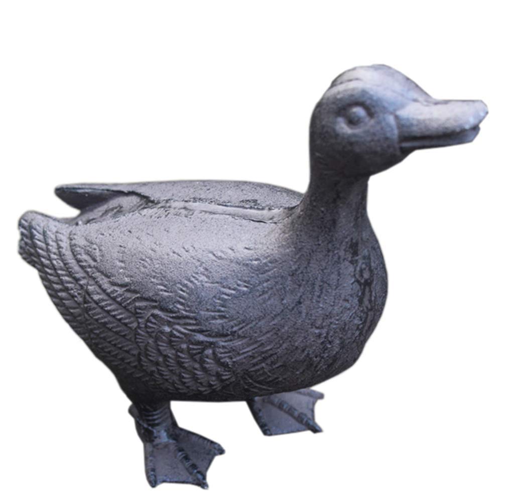LIUSHI Vintage Cast Iron Duck Statue - Outdoor Garden Decor, Miniature Landscape Ornament for Patio, Yard & Pond - Perfect for Farmhouse, Cottage & Rustic Home Decor