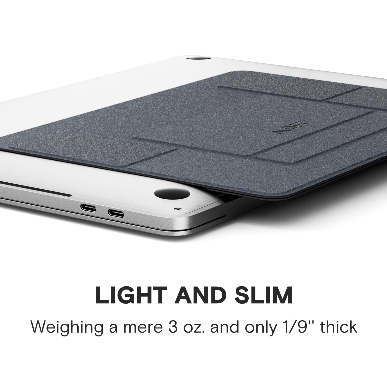 MOFT Adhesive Laptop Stand for Desk - Foldable & Portable Computer Stand with 2 Adjustable Angles for MacBook Air/Pro 11-16 Inch (Starry Grey) | Perfect for Home Office, Coffee Shops & Travel Workspaces