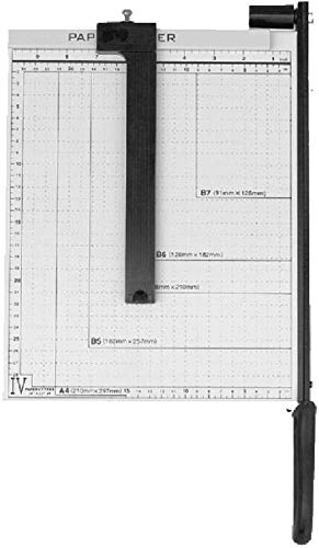Premium SJPQZDDM Guillotine Paper Cutter - Heavy Duty A4 Paper Trimmer with Steel Base, Manual Operation (White) - Perfect for Office, School, Crafting & Scrapbooking Projects