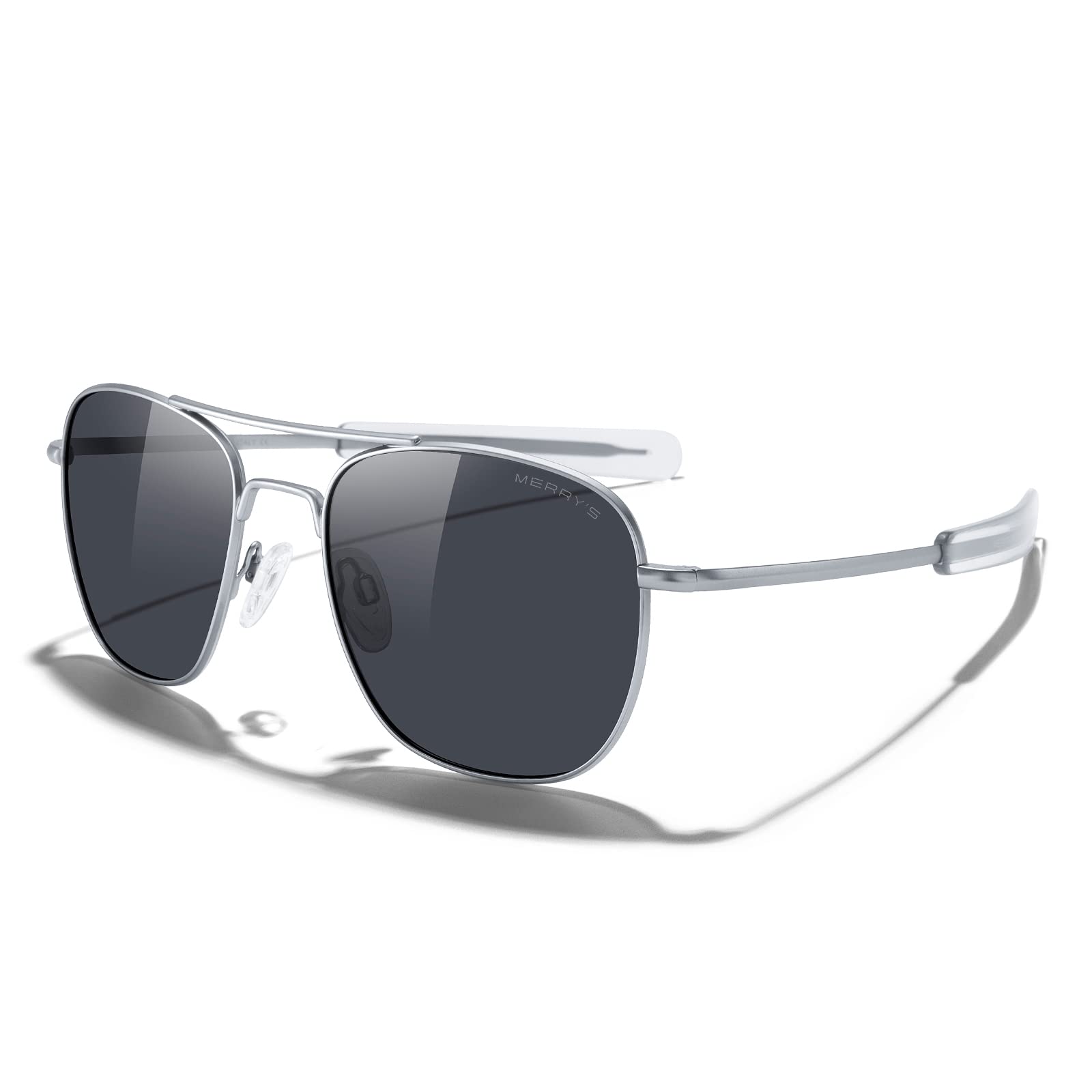 MERRY'S Classic Square Aviator Military Polarized Sunglasses for Men & Women S8636 - UV Protection, Stylish Unisex Shades for Driving, Outdoor Sports & Fashion