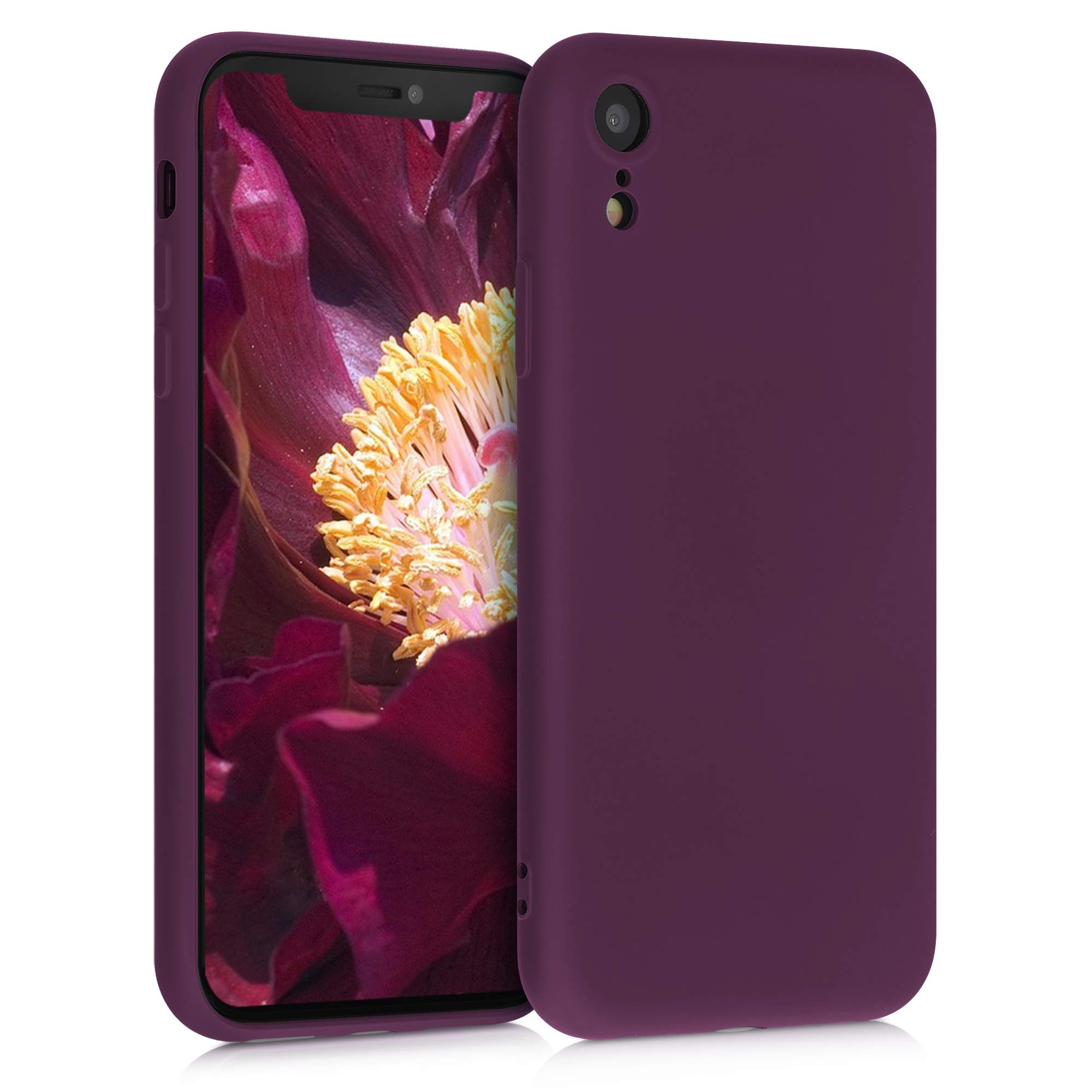 kwmobile Slim Protective TPU Silicone Case for Apple iPhone XR - Shockproof & Scratch Resistant Cover in Bordeaux Violet - Perfect for Everyday Use, Travel & Outdoor Activities
