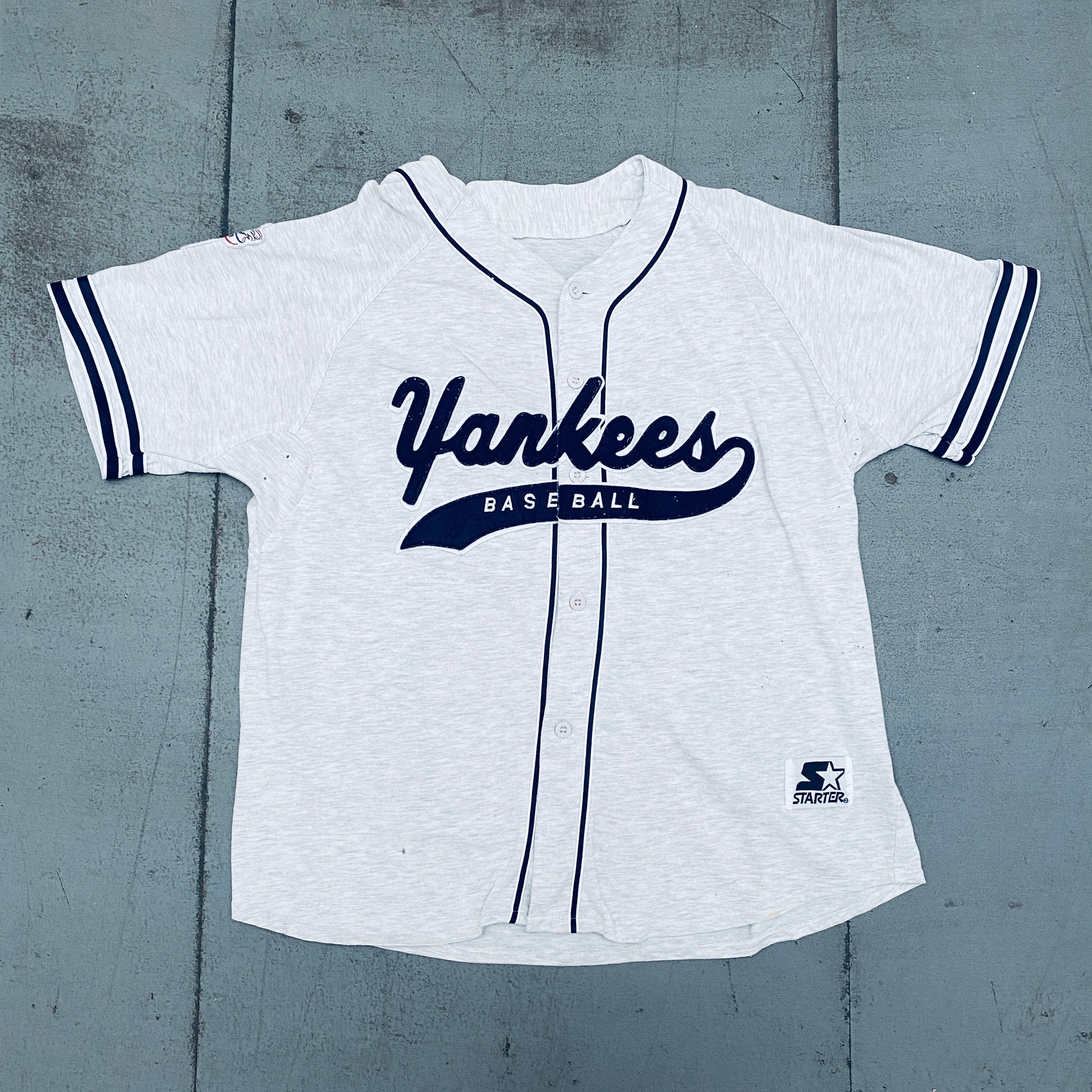 Authentic 1990's New York Yankees Stitched Script Starter Baseball Jersey - XL Size | Vintage MLB Fan Gear for Games & Collectors