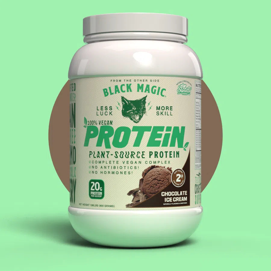 Black Magic 100% Vegan Plant-Based Protein Powder - Organic, Gluten-Free & Dairy-Free for Muscle Recovery & Weight Loss - Perfect for Smoothies, Baking & Post-Workout Shakes