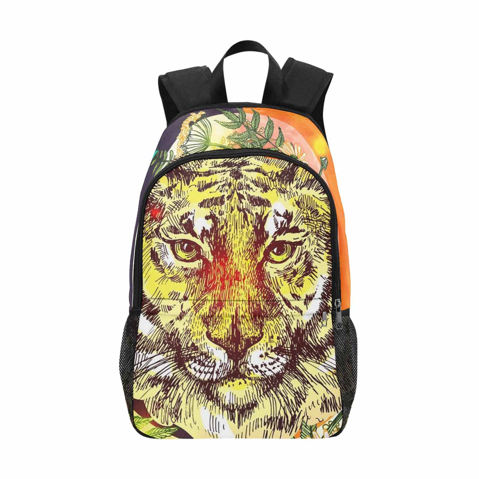 **InterestPrint Tiger Boho Animal Backpack for Men & Women - Stylish Daypack with Side Pockets - Perfect for Travel, Hiking & School**