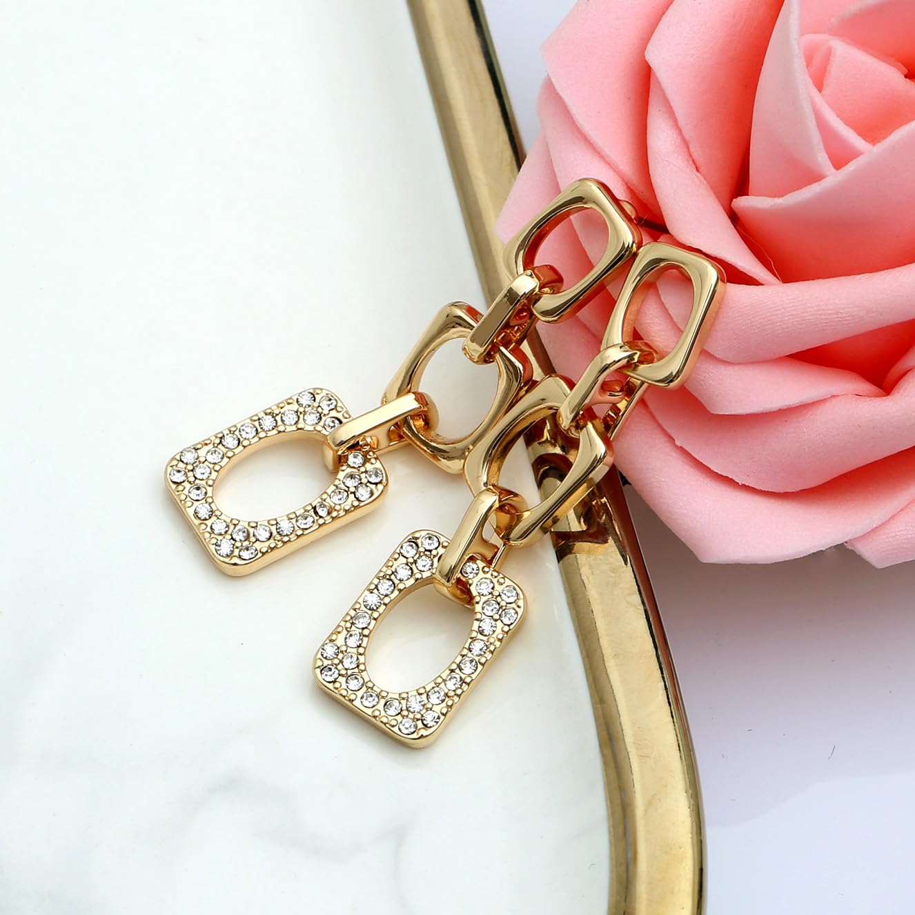 Elegant Gold Statement Necklace & Earrings Set for Women - Fashion Costume Jewelry for Bridal Party, Wedding, and Special Occasions
