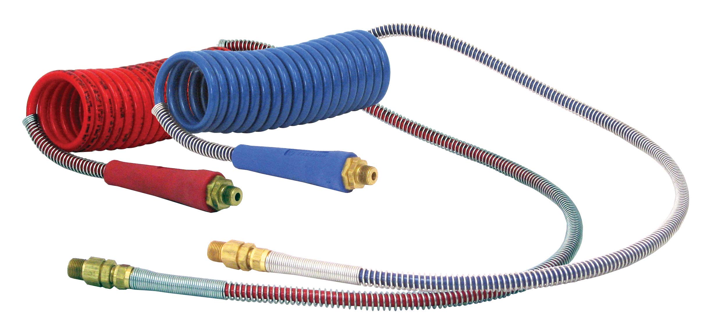 Tectran 20 ft. Tractor-Trailer Air Brake Hose Coil Set with Flexible Grips - 72