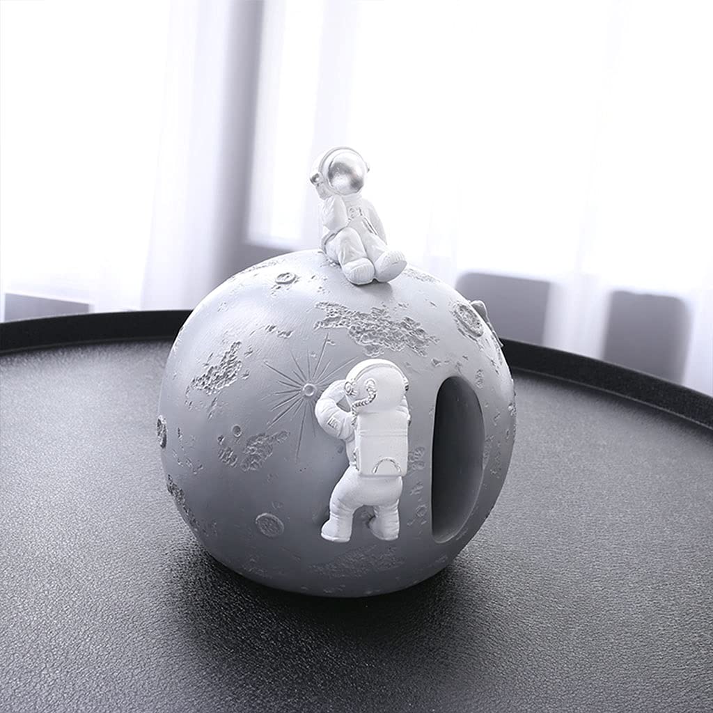 Decorative Napkin Box Cover - Creative Resin Tissue Holder for Bathroom, Bedroom, Vanity & Nightstand - Gray Home Decor Organizer for Tables, Dressers & Countertops | Perfect for Home, Office & Gift Giving