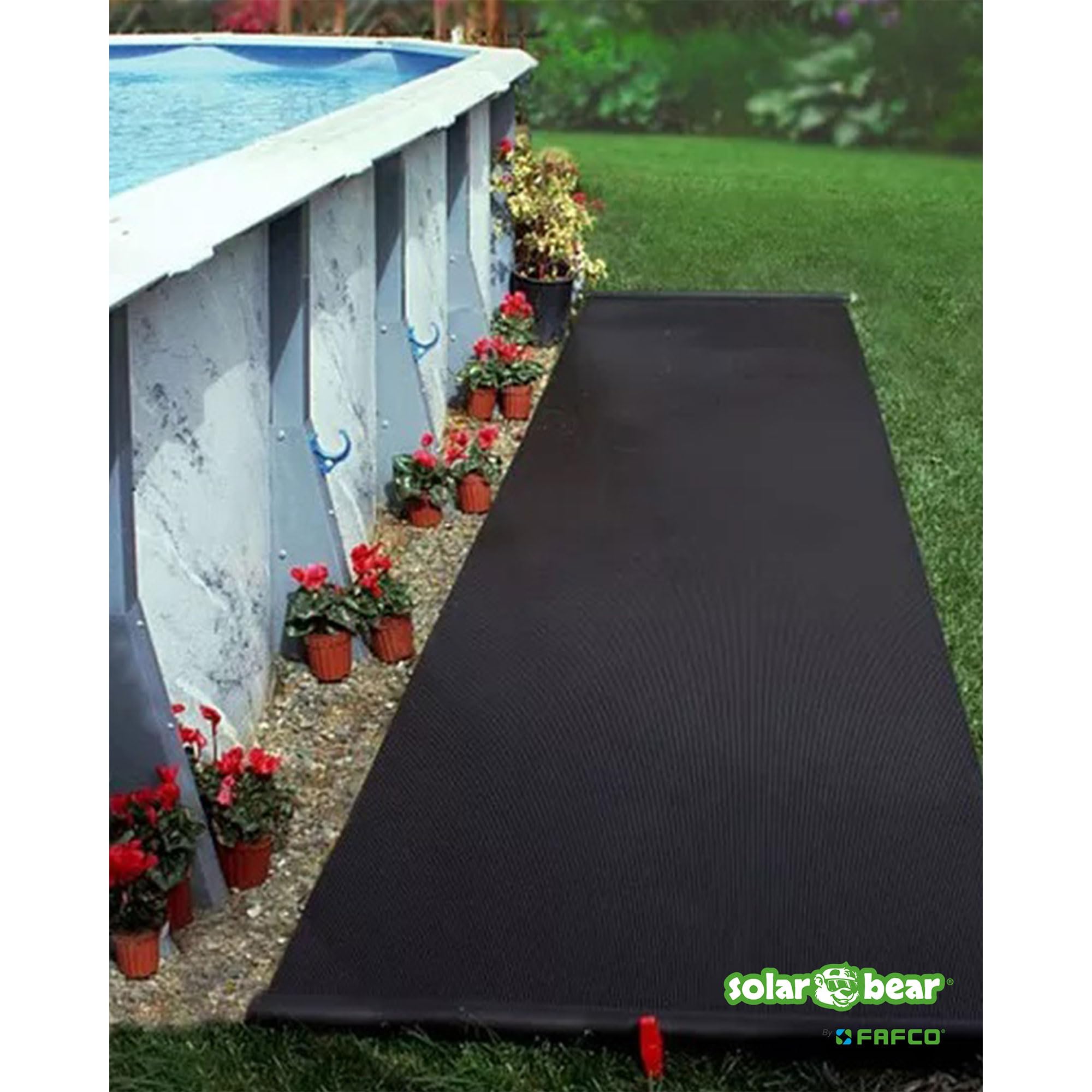 Papa Bear Universal DIY Solar Pool Heater Kit - High Efficiency Above Ground Swimming Pool Solar Heating System (3.75' x 24') for Easy Installation & Energy Savings | Perfect for Backyard, Inground & Portable Pools