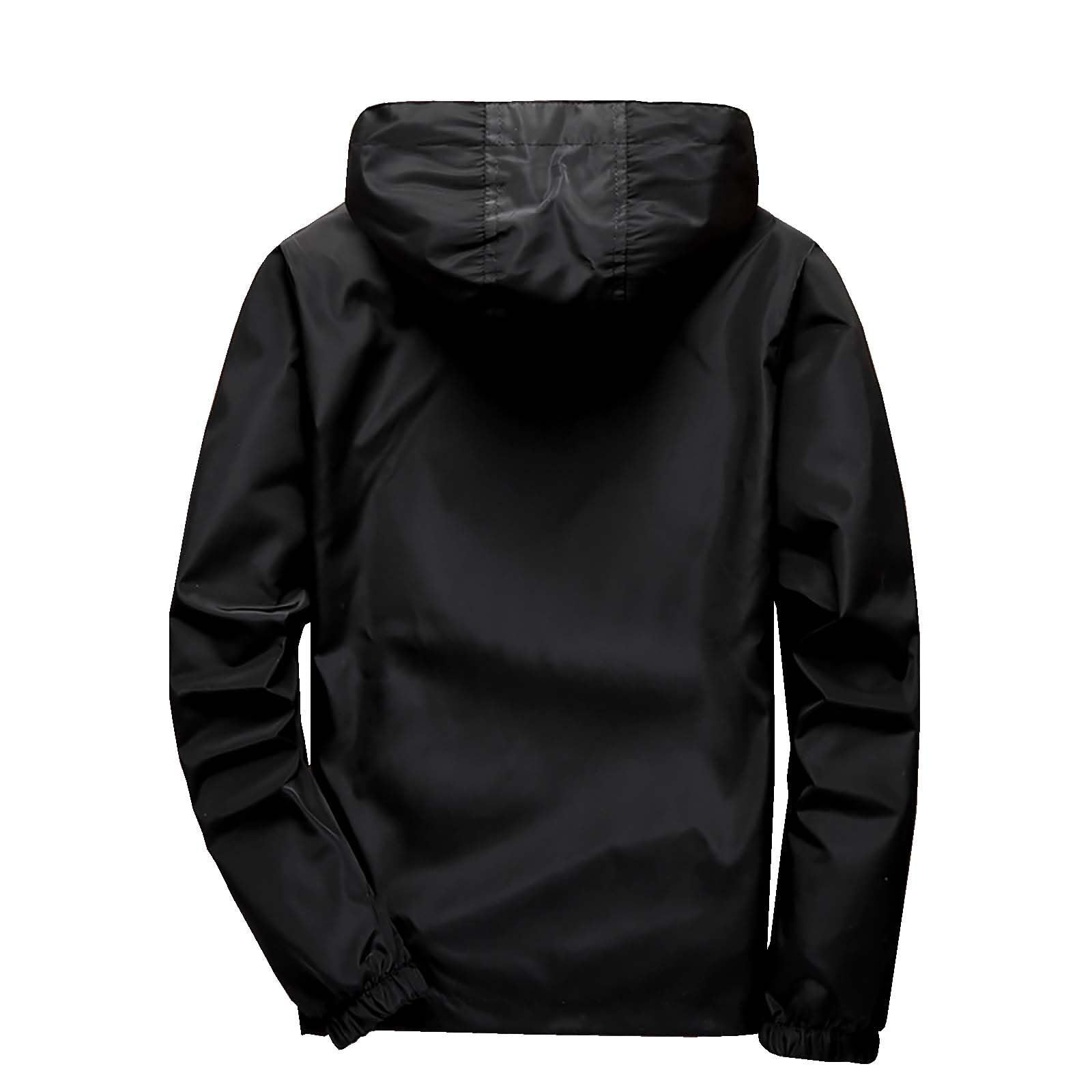 Men's Lightweight Windbreaker Jacket - Hooded Zippered for Hiking & Cycling