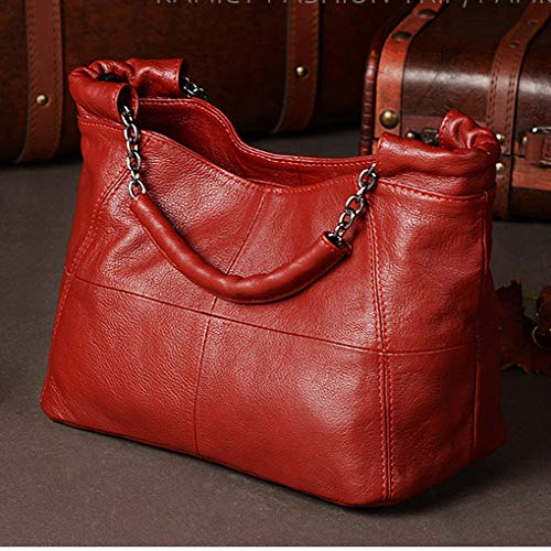2022 Summer Women's Genuine Leather Tote Bag with Chain Strap - Stylish Messenger Handbag for Ladies | Perfect for Work, Travel & Daily Use