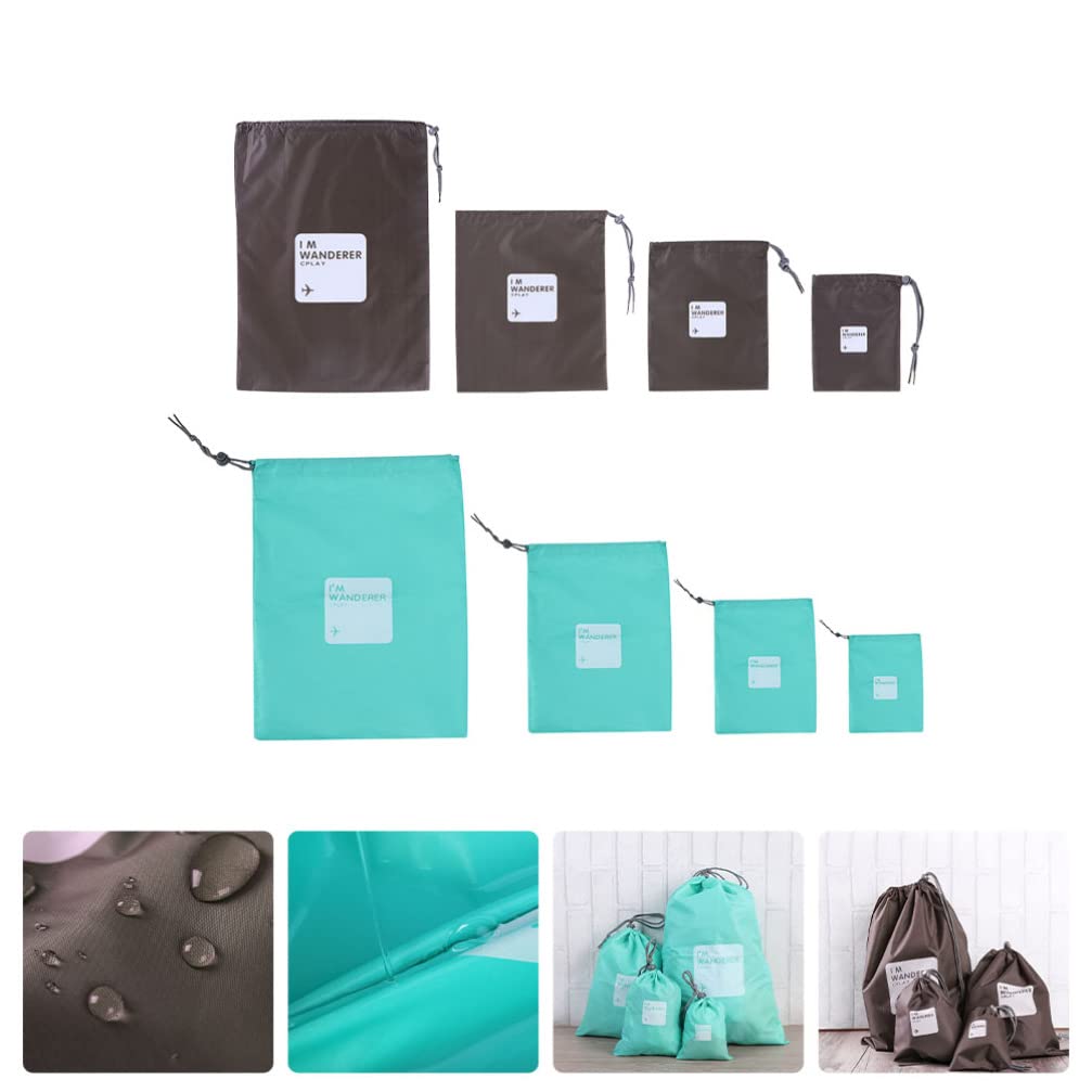 BESPORTBLE 8-Piece Waterproof Drawstring Storage Bags Set - Travel Accessories, Outdoor Gear, Multi-Functional Pouch for Camping, Beach, Gym & Organization - Durable & Convenient Travel Supplies
