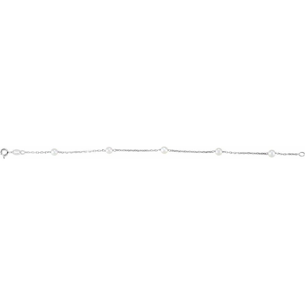 Elegant Sterling Silver Freshwater Cultured Pearl Bracelet for Women - 7