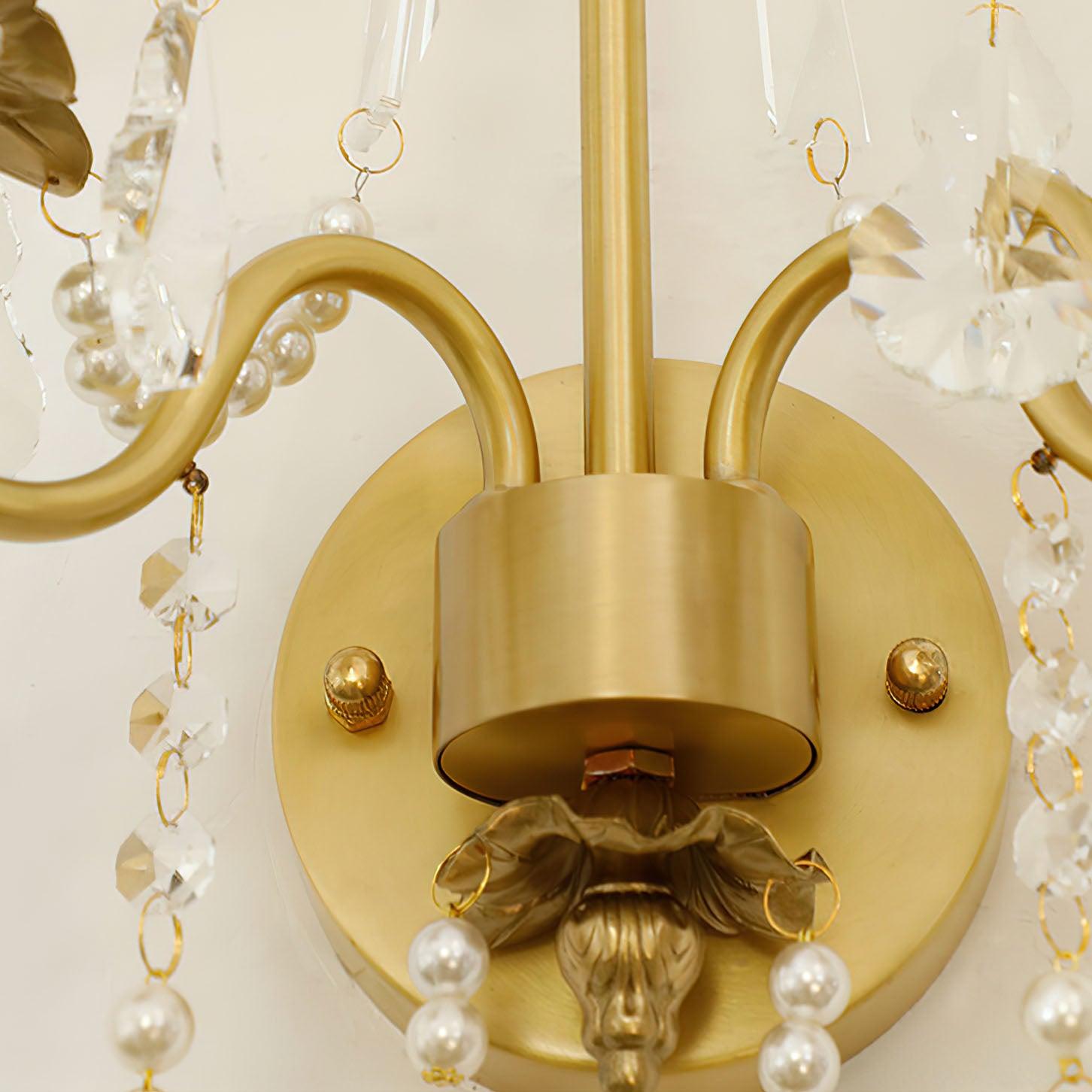 Crystal Pearl Chain Wall Lamp - Elegant Home Decor Lighting for Bedroom, Living Room & Dining Room - Perfect for Ambient and Accent Lighting