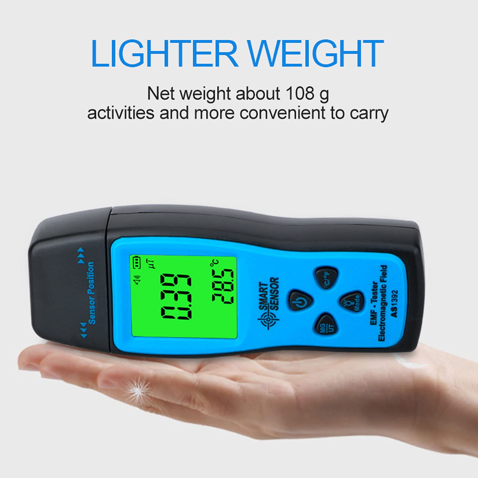 Mini Handheld EMF Meter - Digital LCD Electromagnetic Field Radiation Detector with Counter - Portable EMF Tester for Home, Office & Ghost Hunting - Measure EMF Radiation from Appliances, Wiring & Paranormal Activity