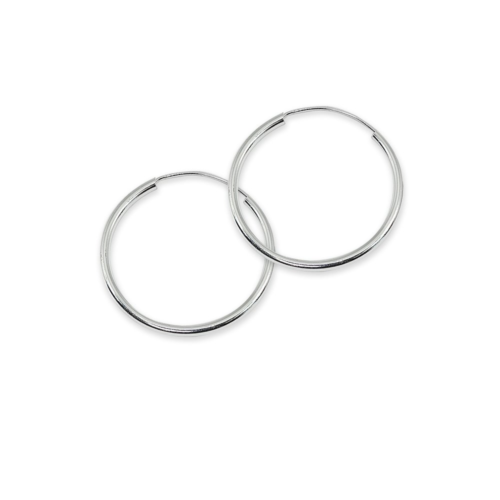 Sterling Silver 2mm Endless Hoop Earrings for Women & Men - High Polished Round Lightweight Design - Perfect for Everyday Wear, Gifts & Special Occasions