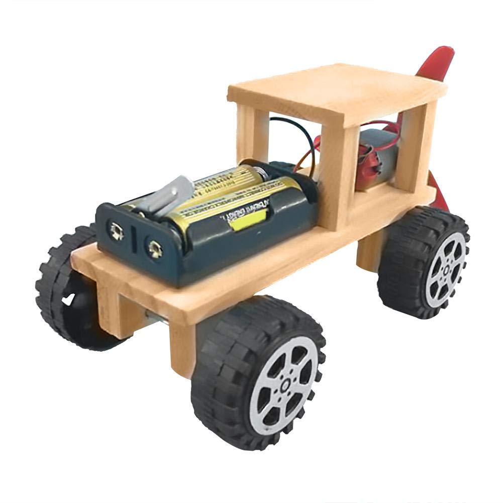 Jimfoty Handmade Wooden Wind Power Car Kit - DIY Educational STEM Toy for Kids & Children - Fun Science Project for Home & Classroom Learning