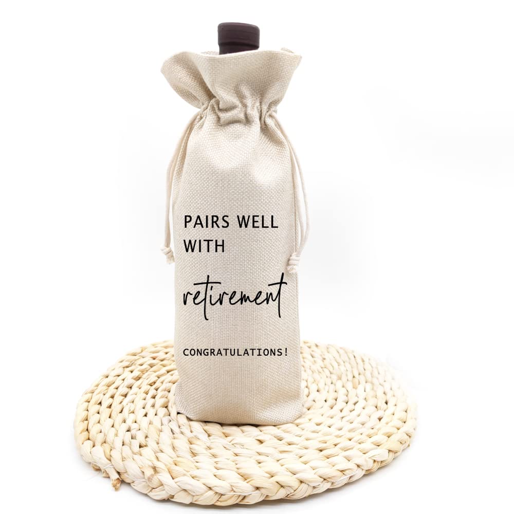 Elegant Retirement Wine Gift Bag - Perfect Retirement Gift for Men & Women - Thoughtful Leaving Present for Colleagues, Friends, Boss, Nurse or Teacher - Great for Farewell Parties & Retirement Celebrations
