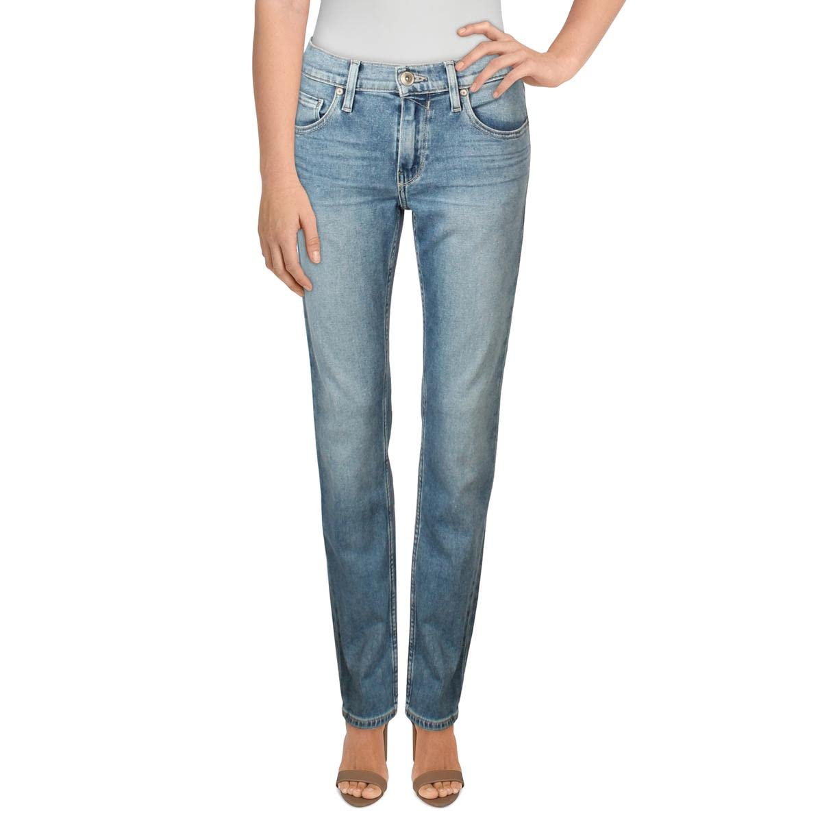 PAIGE Women's Croft Light Wash 5 Pocket Skinny Jeans | High Waisted Stretch Denim Pants for Casual Wear & Everyday Outfits