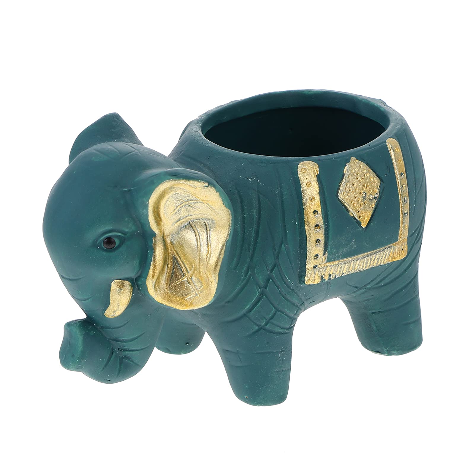 Angoily 1pc Elephant Flower Pot - Decorative Porcelain Planter for Bonsai, Succulents, Mini Plants | Ceramic Animal Planter Container for Home, Office, Garden Decor