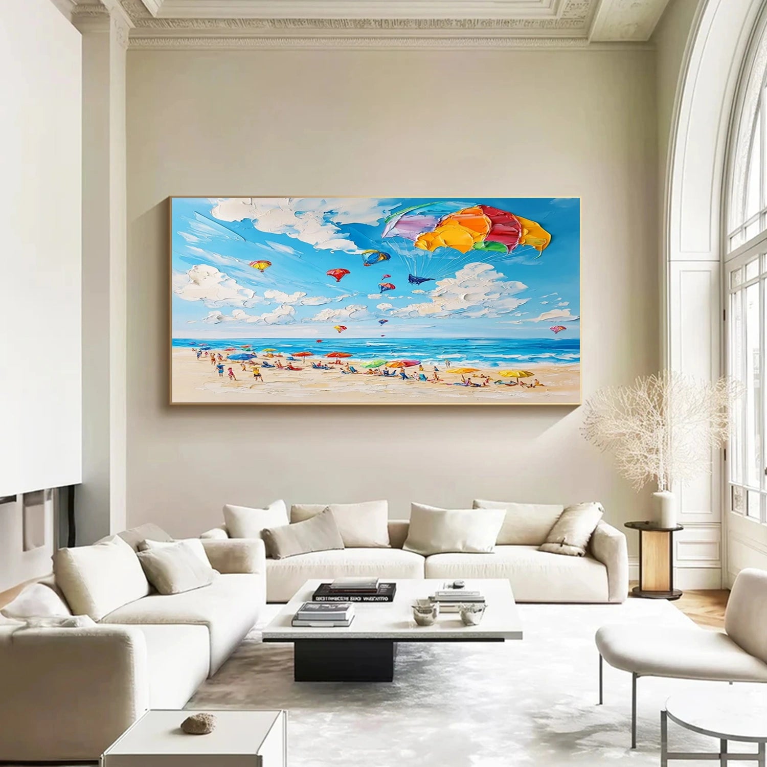 Seascape and Snowy Peak Landscape Painting - Premium Wall Art Decor #SP057 - Perfect for Living Room, Bedroom & Office
