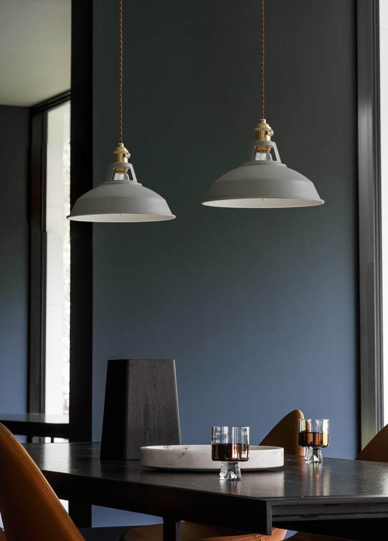 Juno-Style Iron Pendant Light - 3-Light Track Lighting Fixture with 2.95ft Cord & Macaron Grey Lampshade - Customizable Hanging Light for Living Room, Dining Room & Kitchen Decor