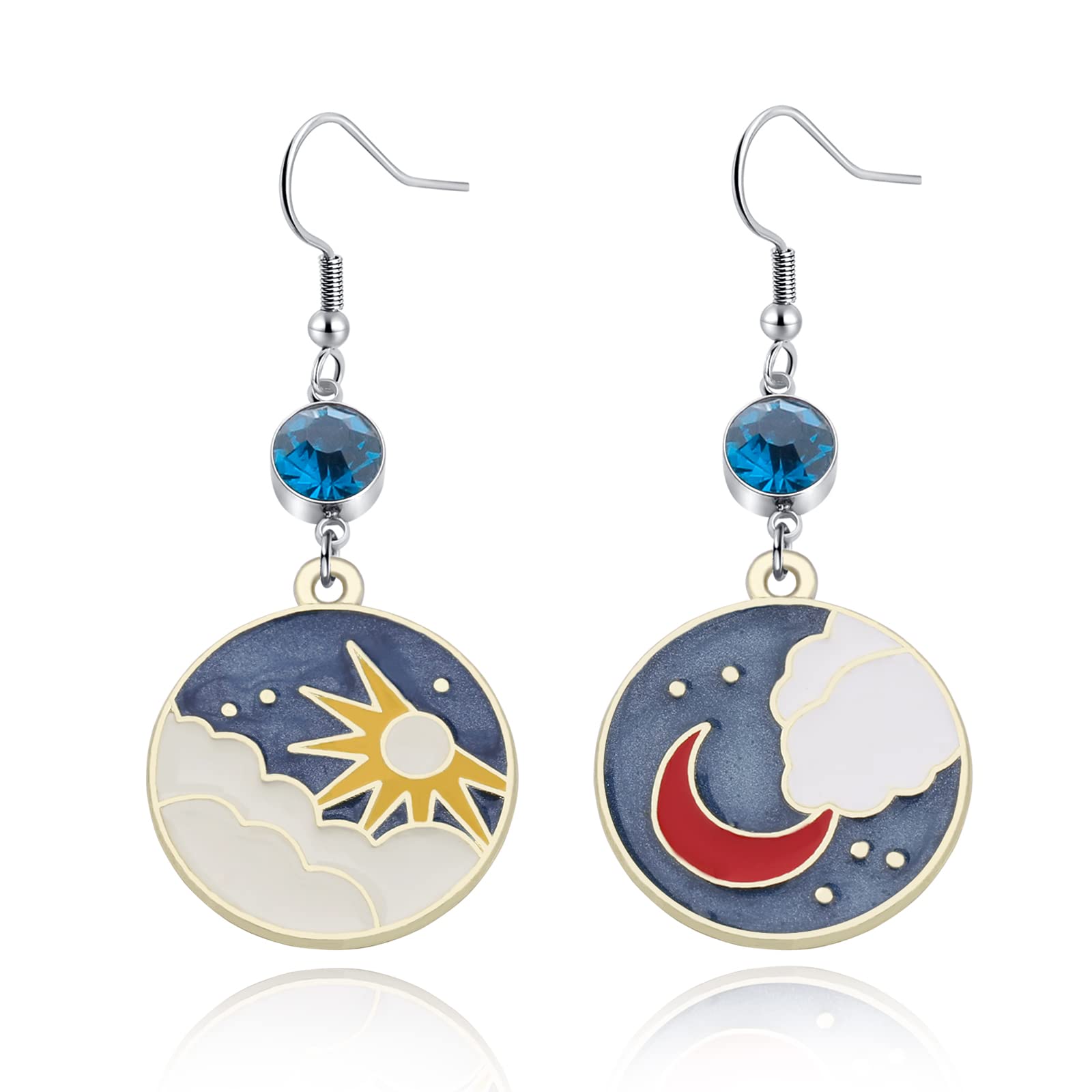 Sun and Moon Earrings for Women - Elegant Celestial Pendant Jewelry - Perfect Birthday, Graduation & Anniversary Gift - Ideal for Everyday Wear, Date Nights & Special Occasions