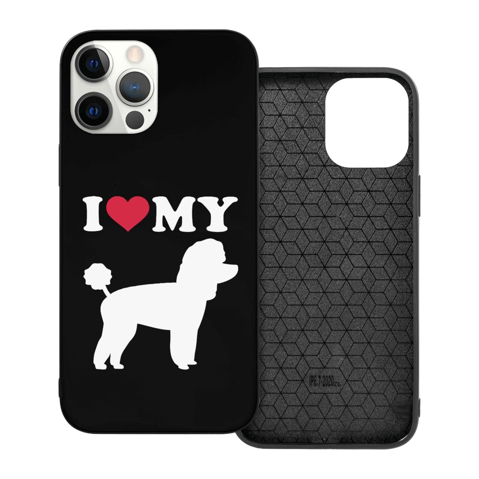 Cute Poodle Print Shockproof Rubber Phone Case for iPhone 12/12 Mini/12 Pro/12 Pro Max (5.4/6.1/6.7 inch) - Fashion Protective Cover for Daily Use, Work & Travel