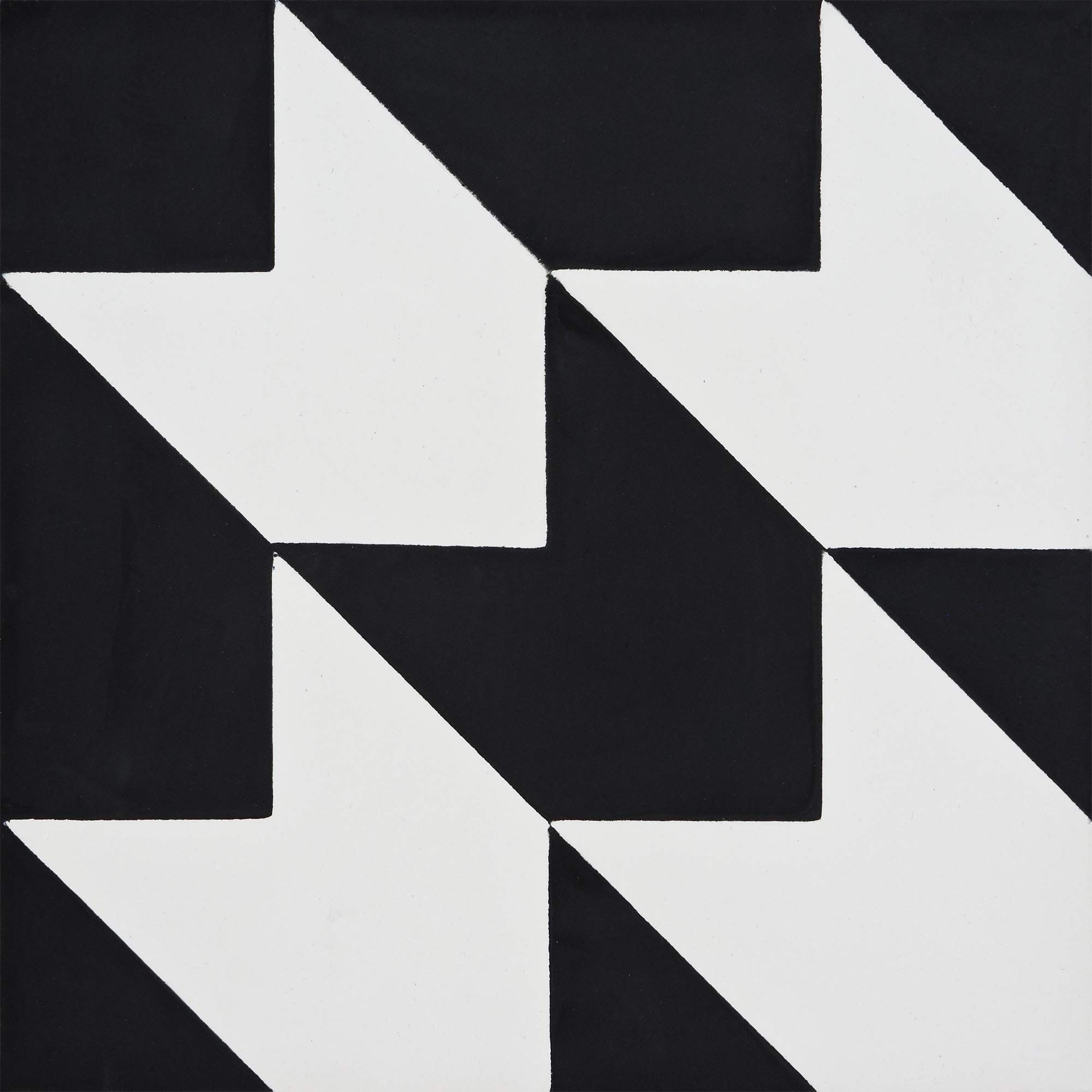Handmade Moroccan Cement Tiles - Oujda Mosaic Pack of 12 (Black & White) | Authentic Zellige Style Floor & Wall Tiles for Kitchen, Bathroom & Patio Decor
