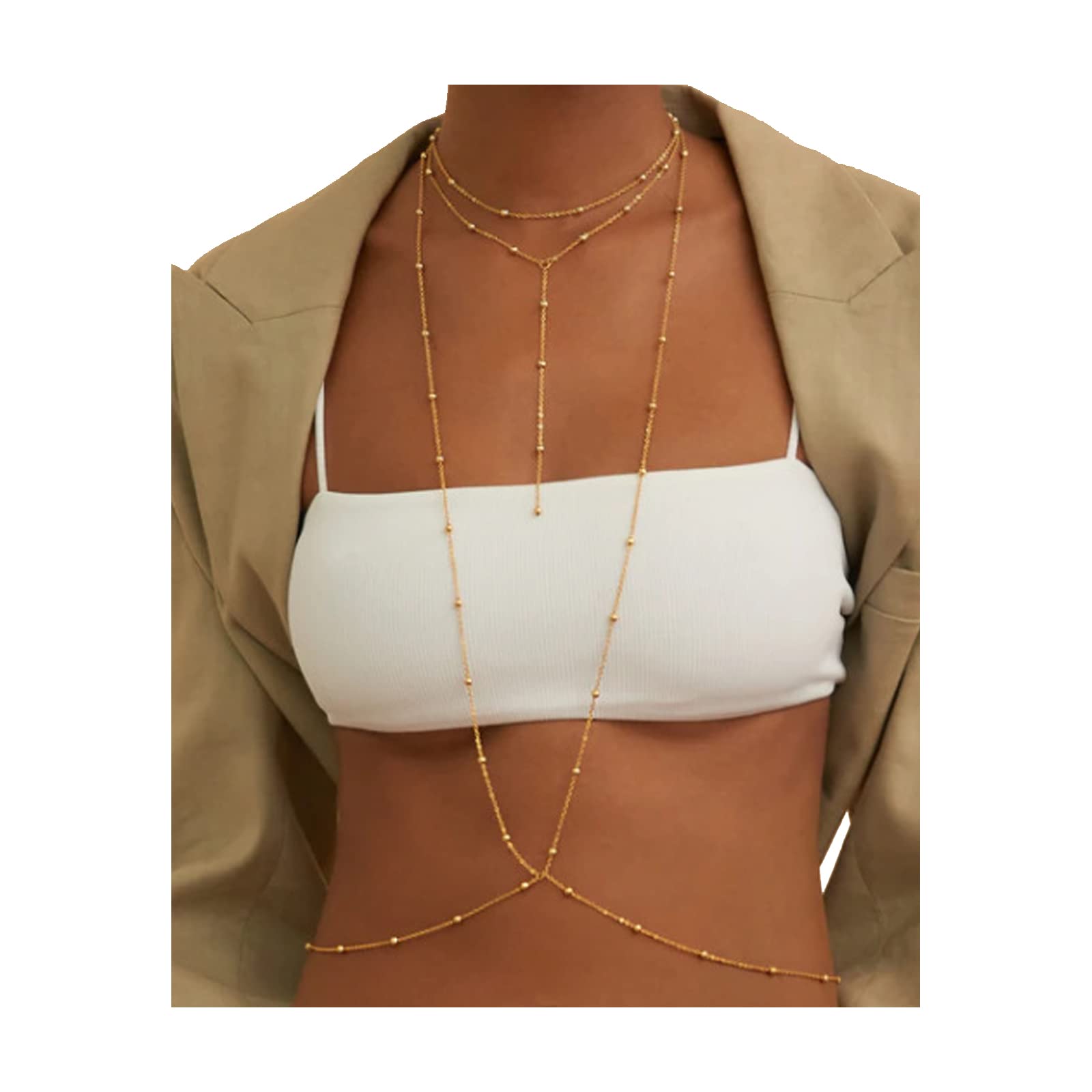 Golden Body Chain Belly Chain Waist Jewelry for Women - Elegant Sexy Body Jewelry for Parties, Beach, Festival & Special Occasions