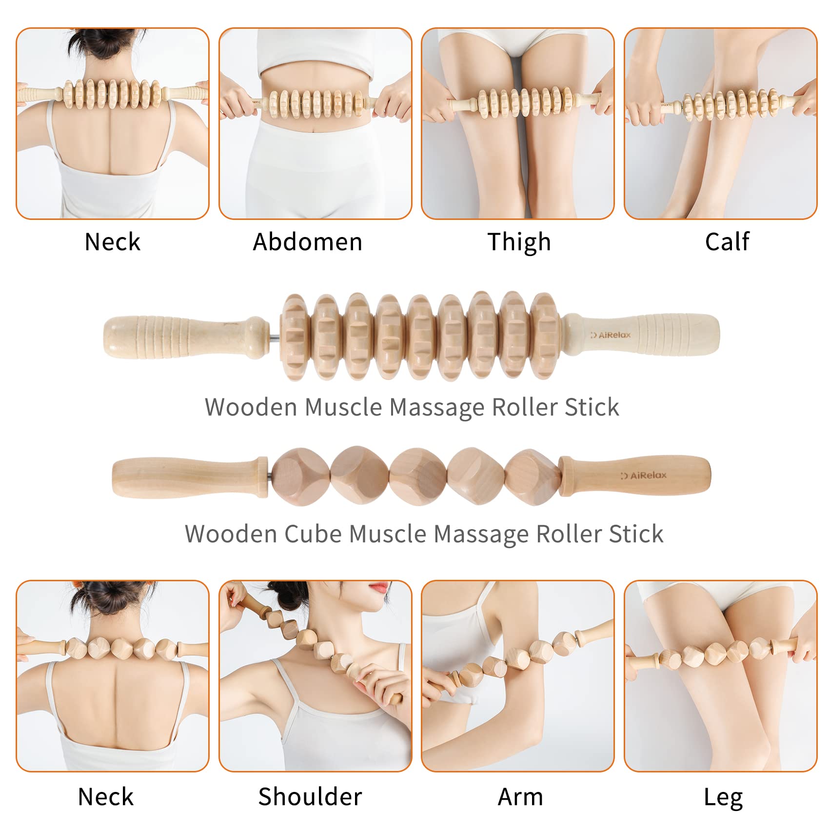 7-Piece Wood Therapy Massage Set for Body Shaping & Cellulite Reduction - Colombian Maderoterapia Kit with Lymphatic Drainage Tools for Neck, Back & Waist Pain Relief - Perfect for Spa, Home Use & Professional Therapists