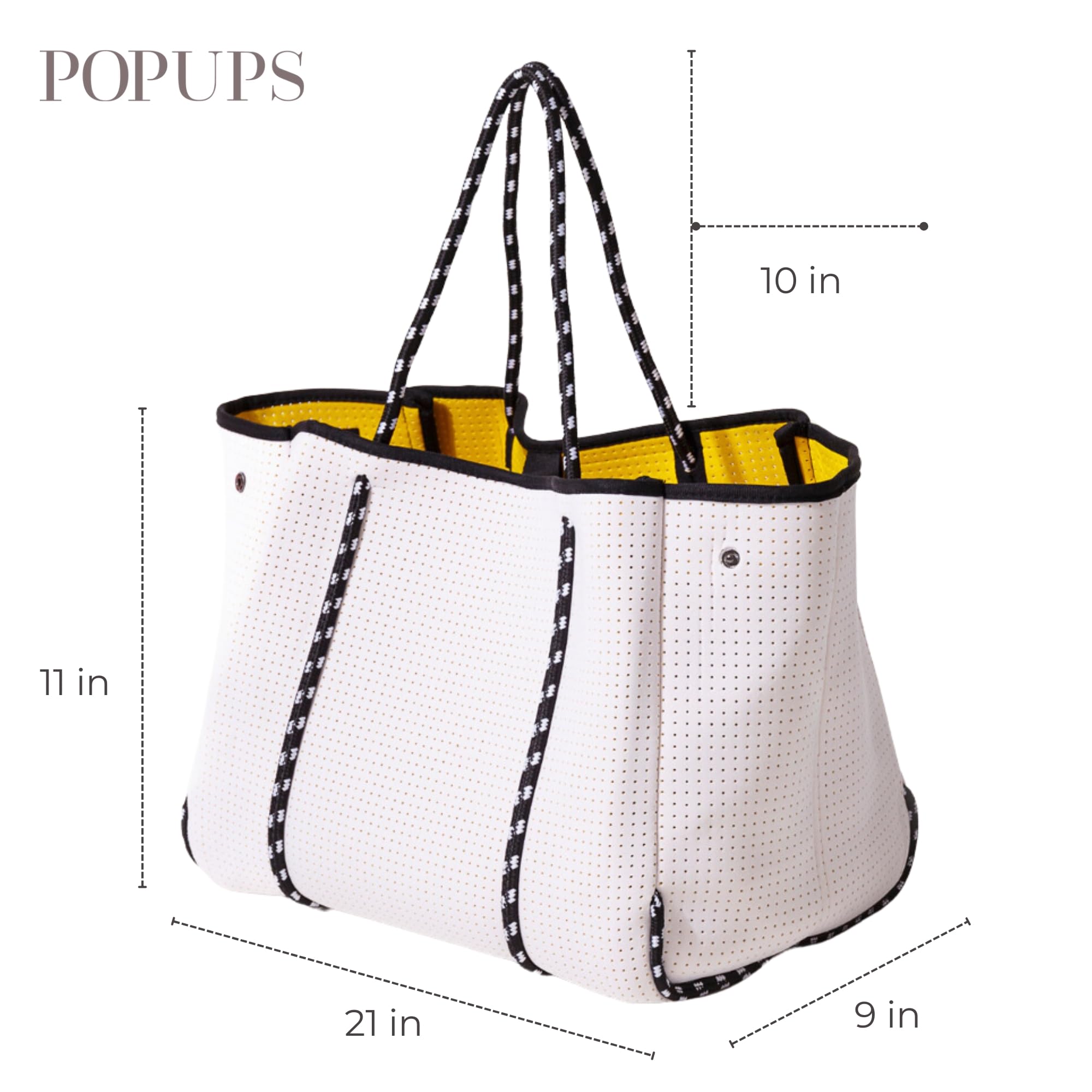Stylish Large Neoprene Tote Bag for Women - Water-Resistant Designer Handbag with Multiple Pockets & Zipper Pouch - Perfect for Work, Travel, Beach Days & Gym Essentials