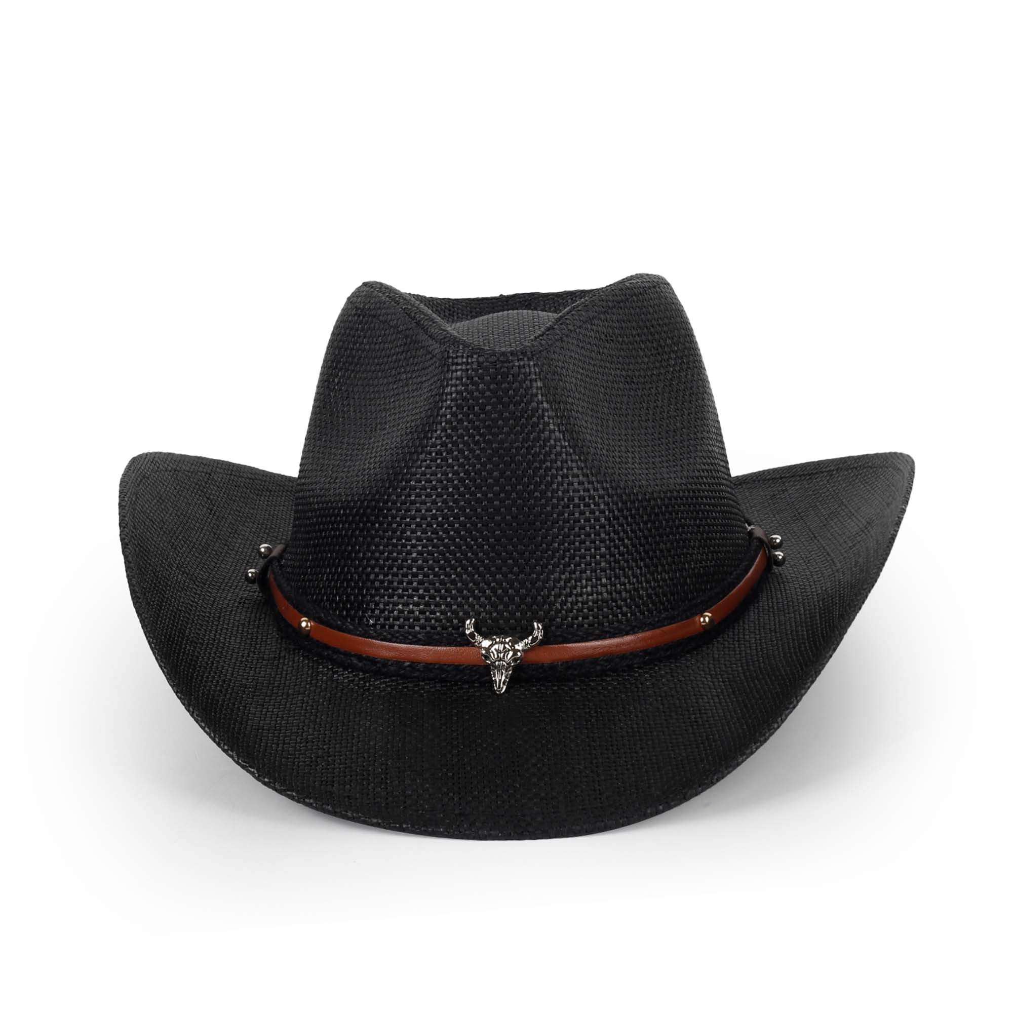 Stylish Black Cowboy Hat for Men & Women - Western Rodeo Hat for Country Music Festivals, Halloween Costumes & Outdoor Adventures