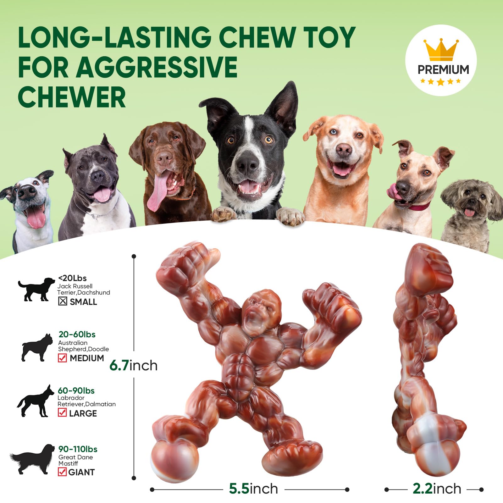 Indestructible Dog Chew Toys for Aggressive Chewers - Large Breed
