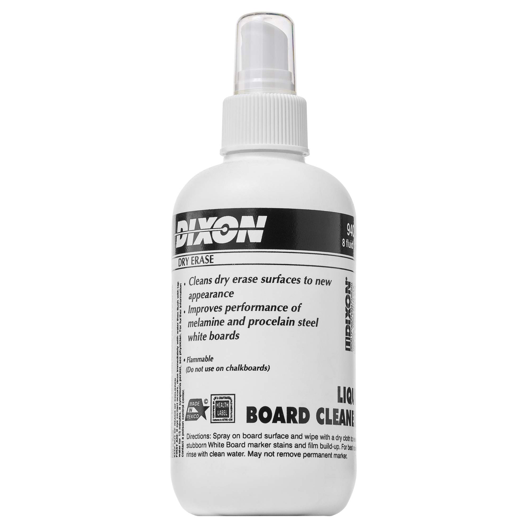 Dixon Dry Erase Board Liquid Cleaner - 8 oz Whiteboard Spray Cleaner for Markers, Non-Toxic & Streak-Free Formula - Perfect for Office, Classroom & Home Whiteboards (94008)